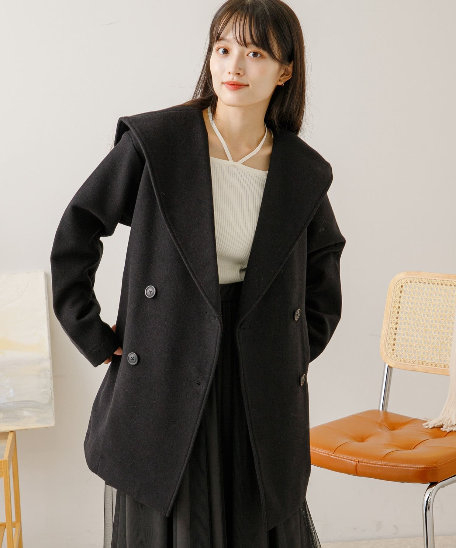 SENSE OF PLACE｜ビッグカラーミディコート | Rakuten Fashion(楽天