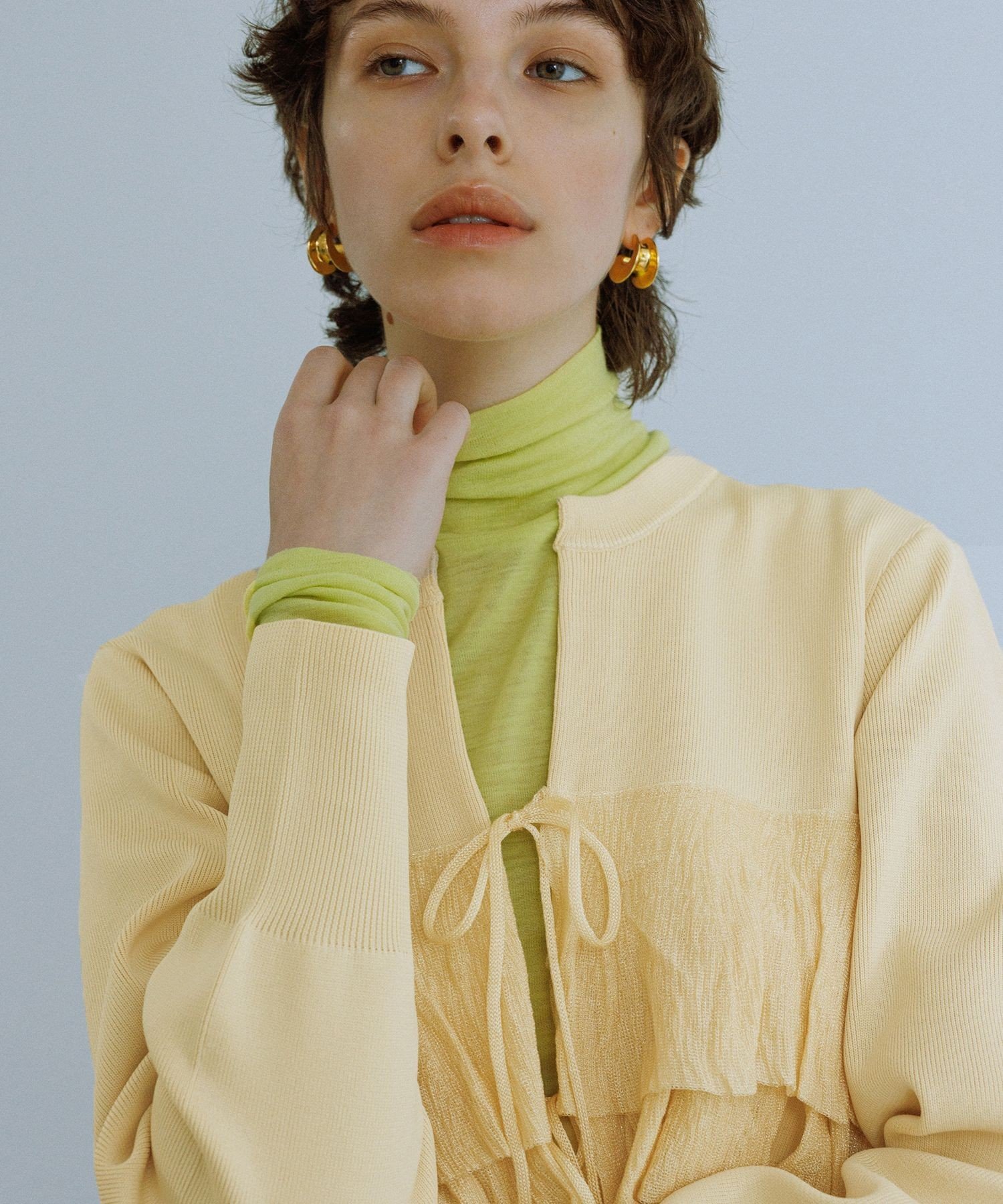 ADAM ET ROPE'｜【サステナブル】フリルカーディガン | Rakuten