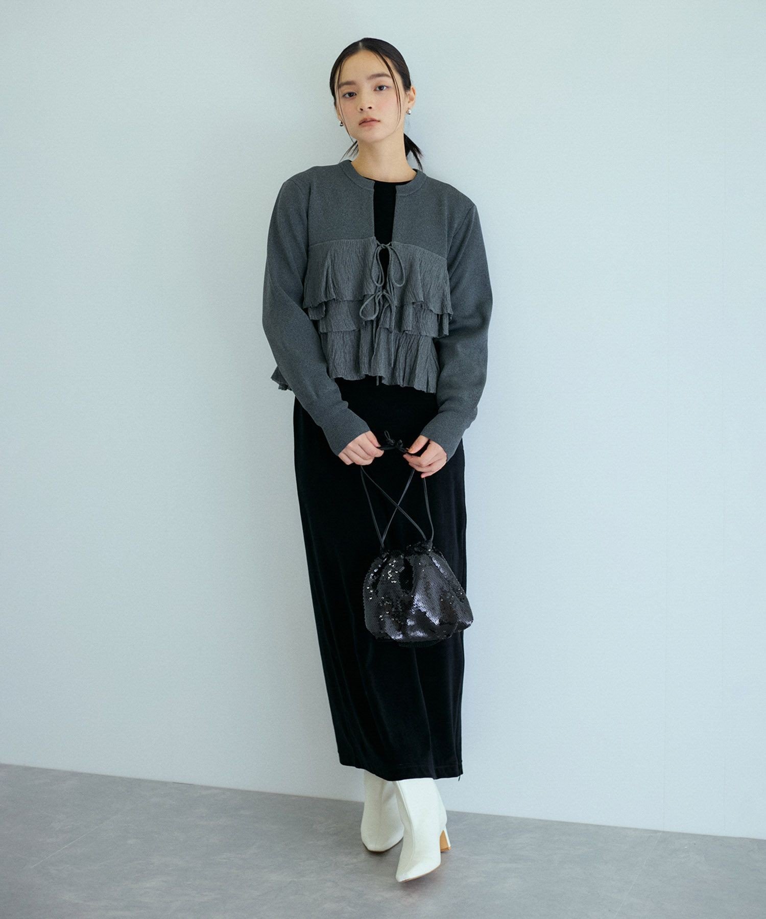 ADAM ET ROPE'｜【サステナブル】フリルカーディガン | Rakuten