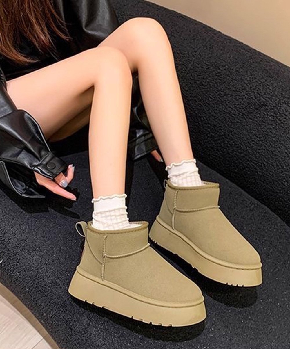 miniministore｜厚底ムートンブーツ 裏起毛ショートブーツ | Rakuten