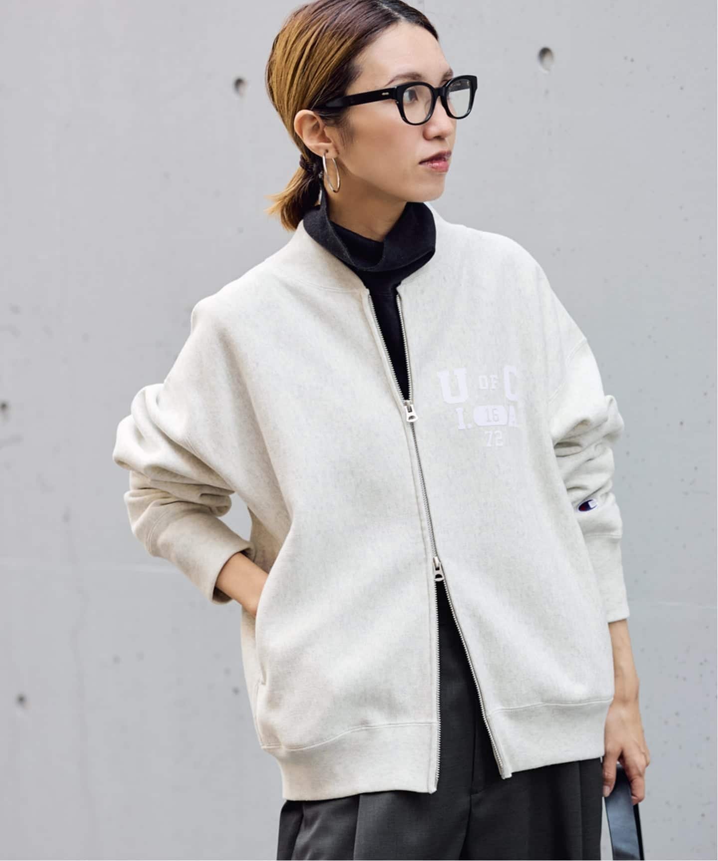 FRAMeWORK｜Champion 別注リバースウィーブフルジップパーカー