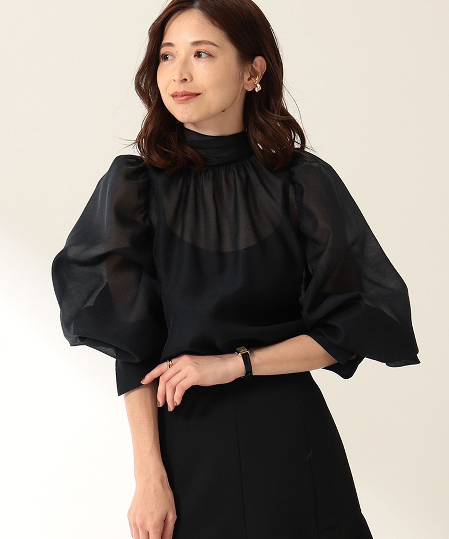 Demi-Luxe BEAMS｜【ビームスの百名品】オーガンジー リボンブラウス