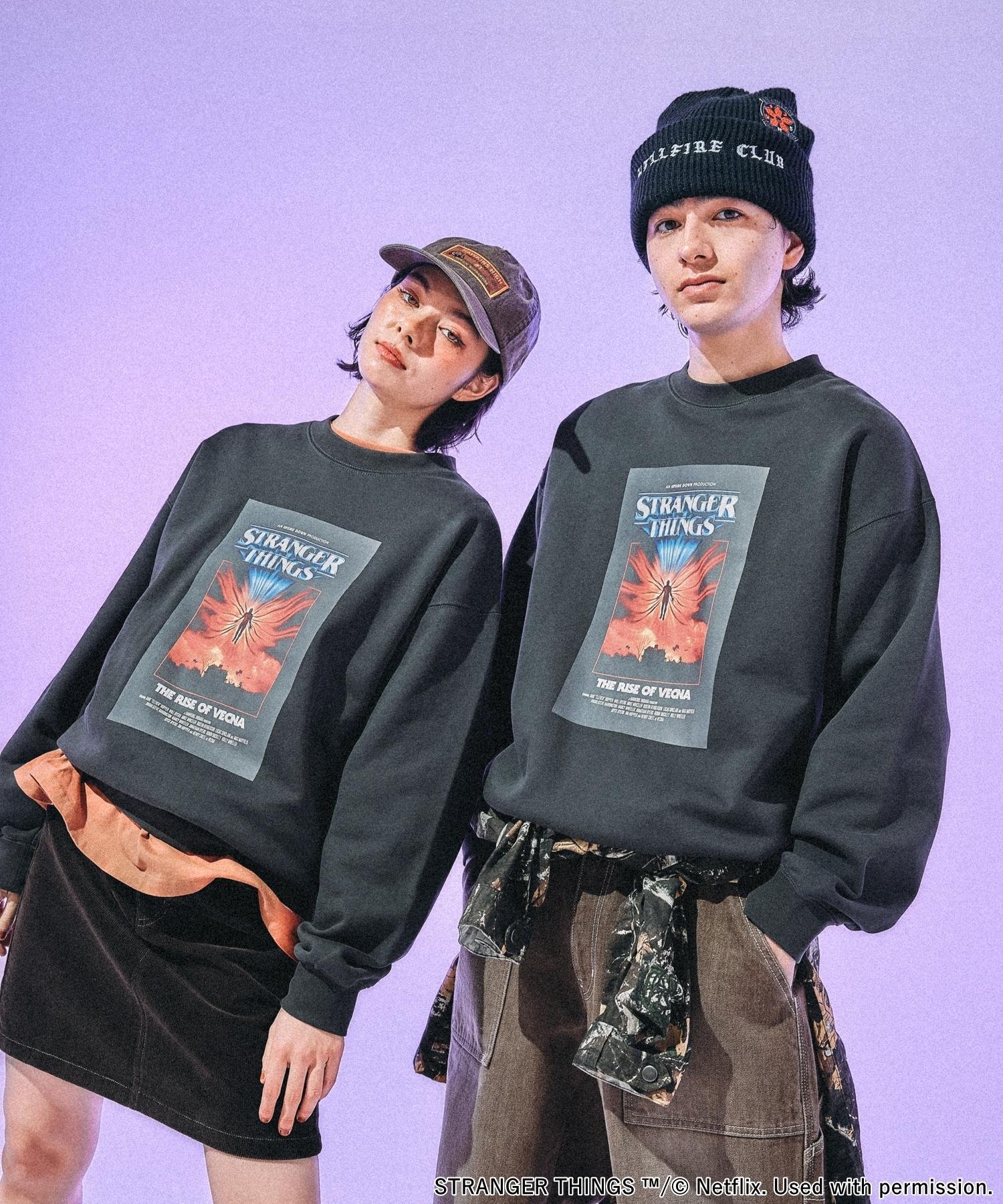 niko and ｜【STRANGER THINGS】コラボプリントスウェット