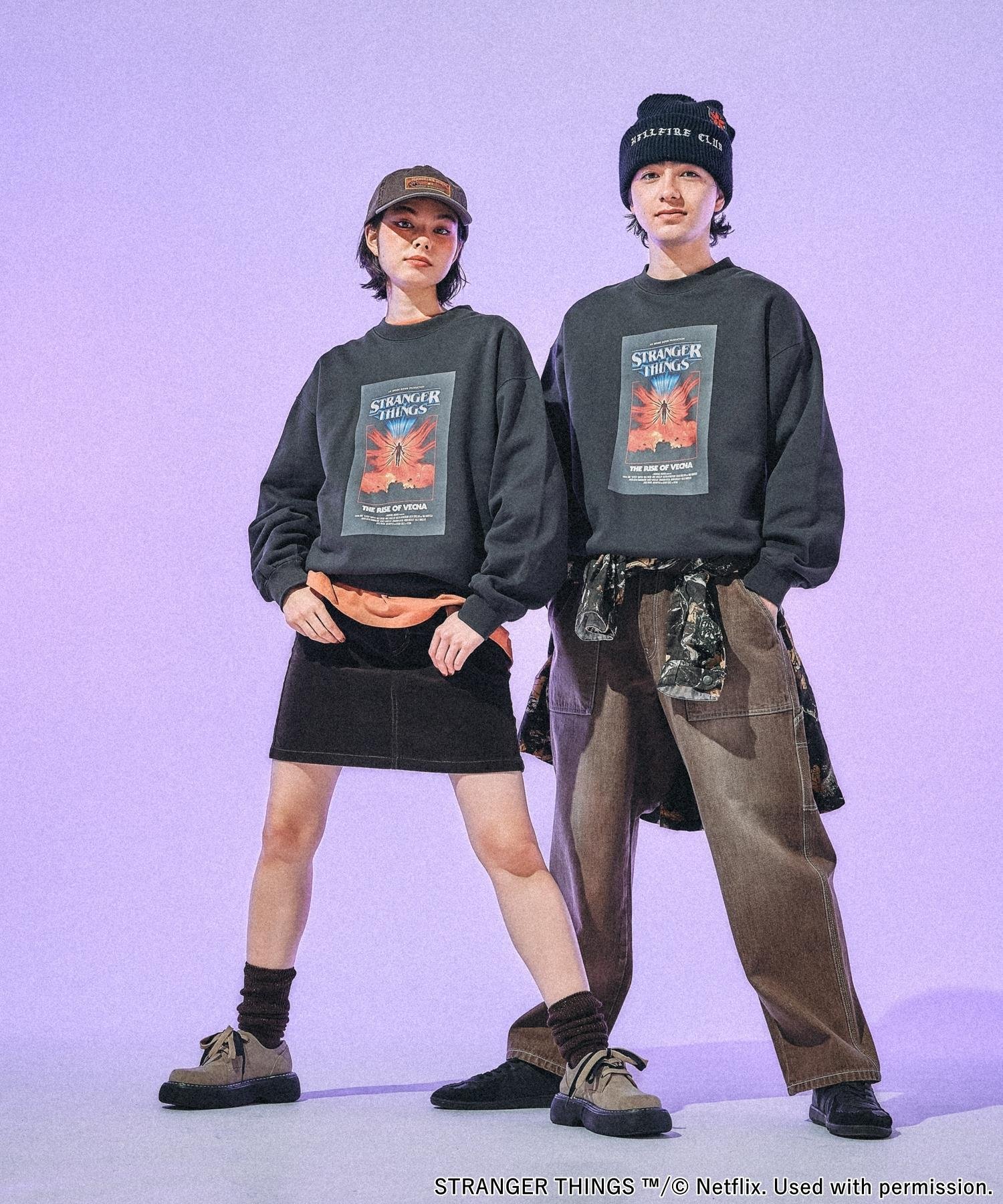 niko and ｜【STRANGER THINGS】コラボプリントスウェット