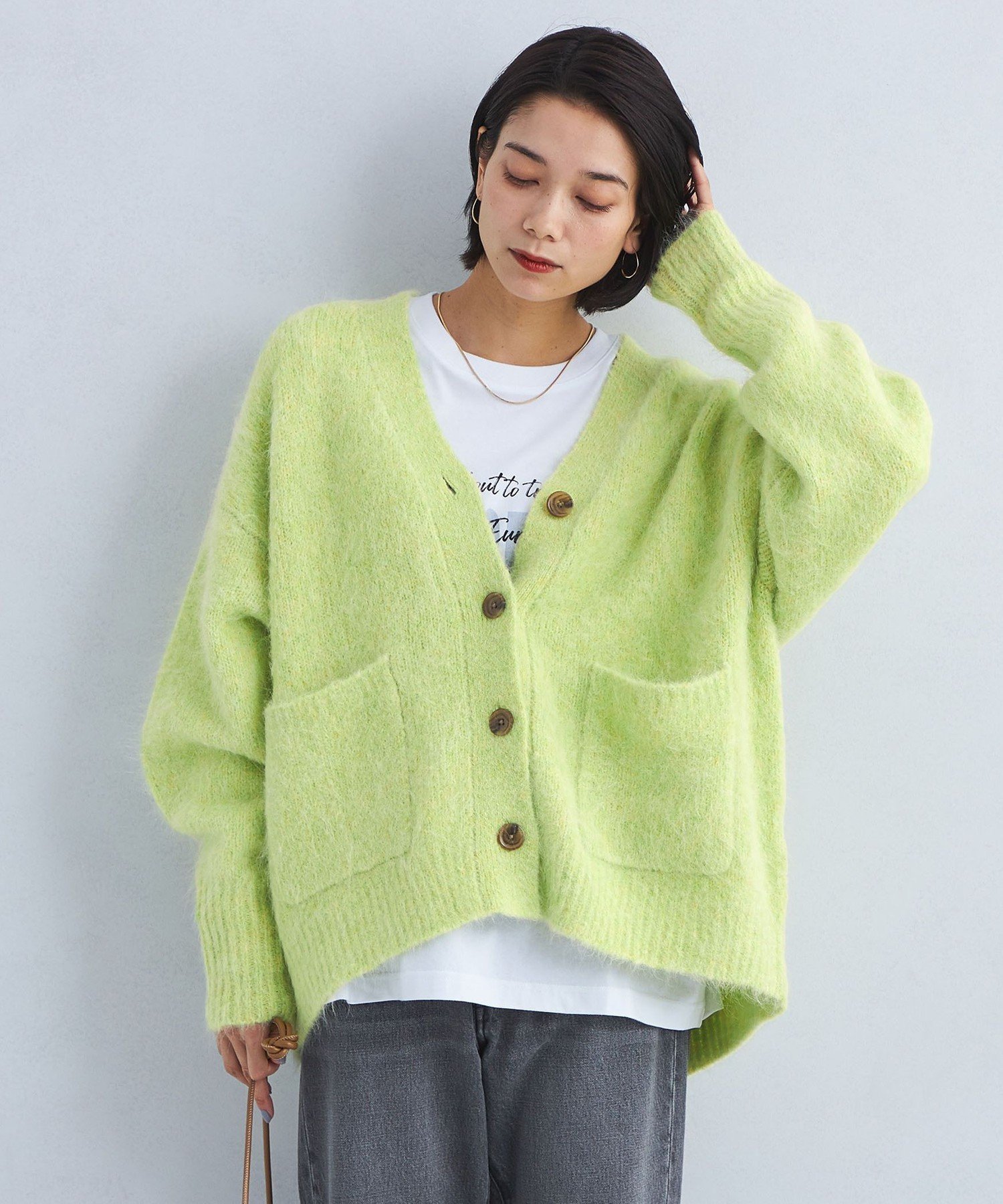 UNITED ARROWS LTD. OUTLET｜アルパカシャギー Vネックカーディガン