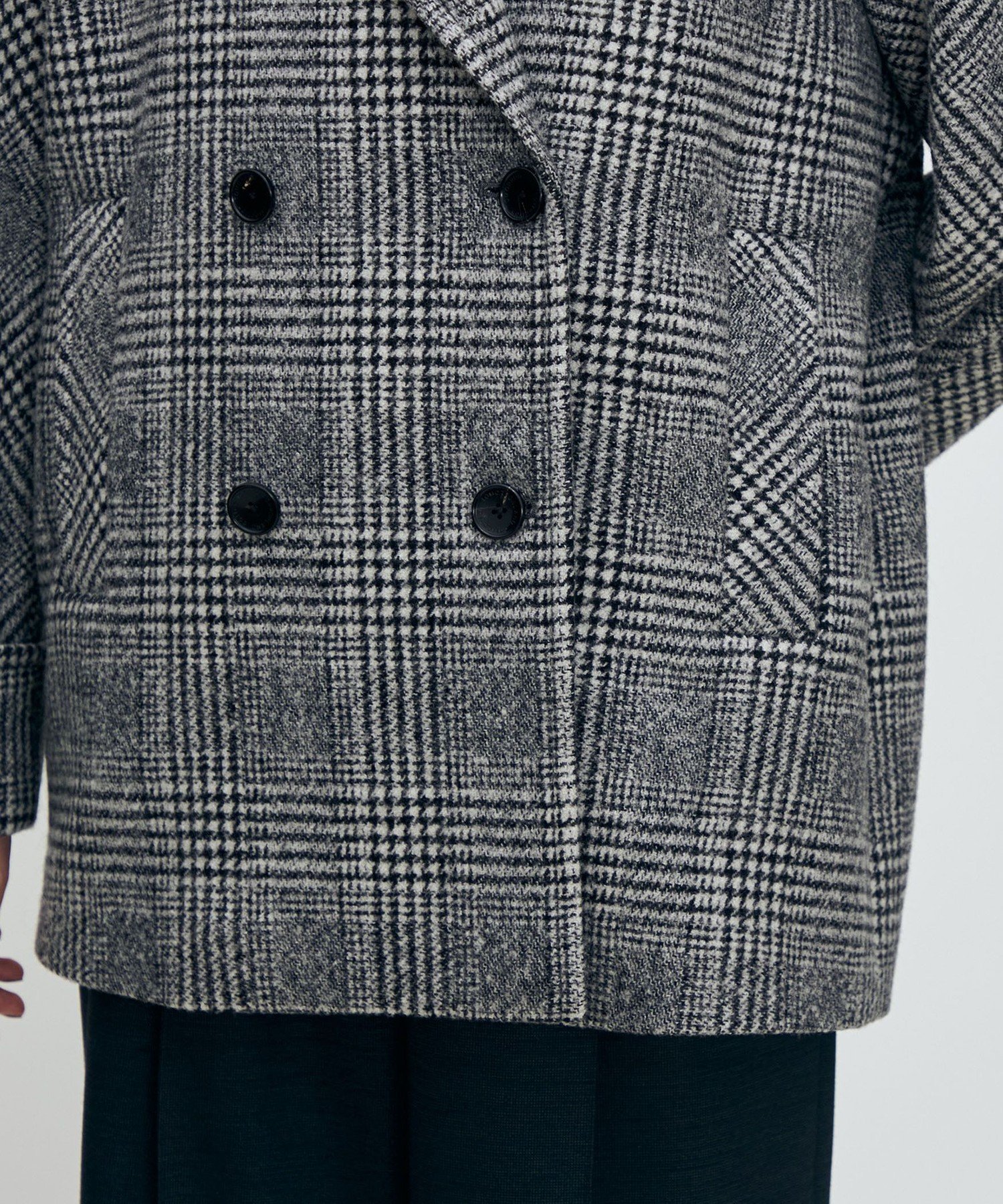 TOMORROWLAND｜ウールカシミヤグレンチェック ダブルブレストコート
