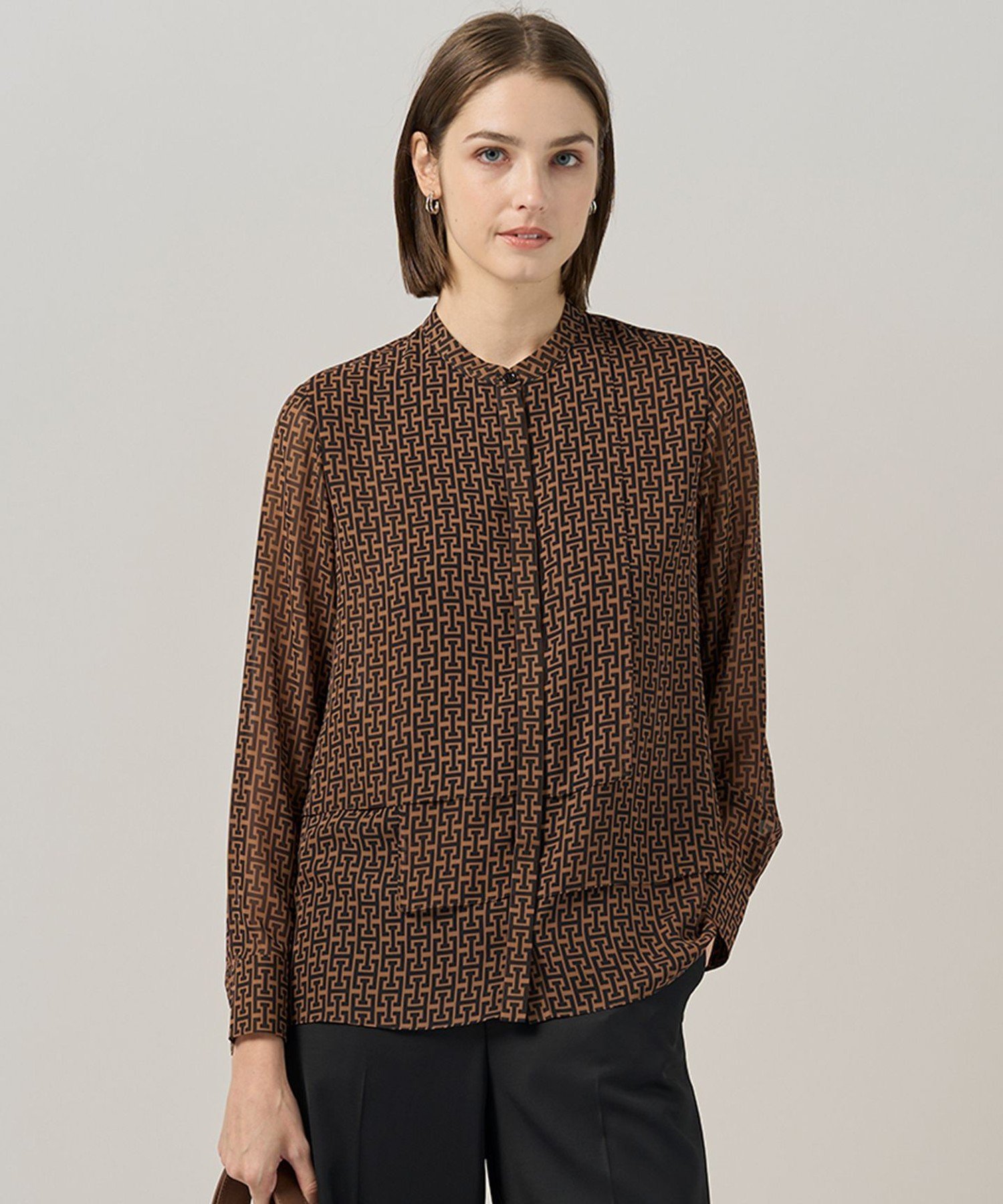 ICB｜【30th ANNIVERSARY】 モノグラムプリントシフォン バンドカラー