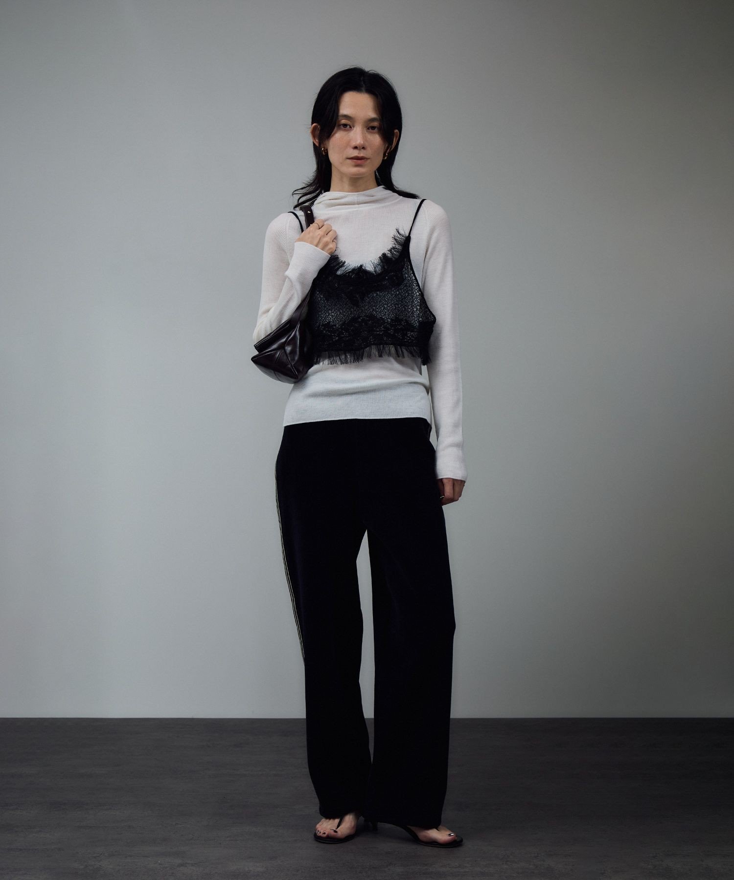 SALON adam et rope'｜レースシアーキャミソール[セットアップ対応