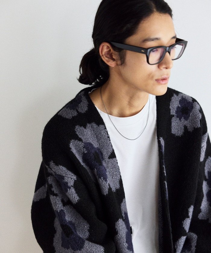 FREAK'S STORE｜総柄 ダブルジャガード ニット カーディガン