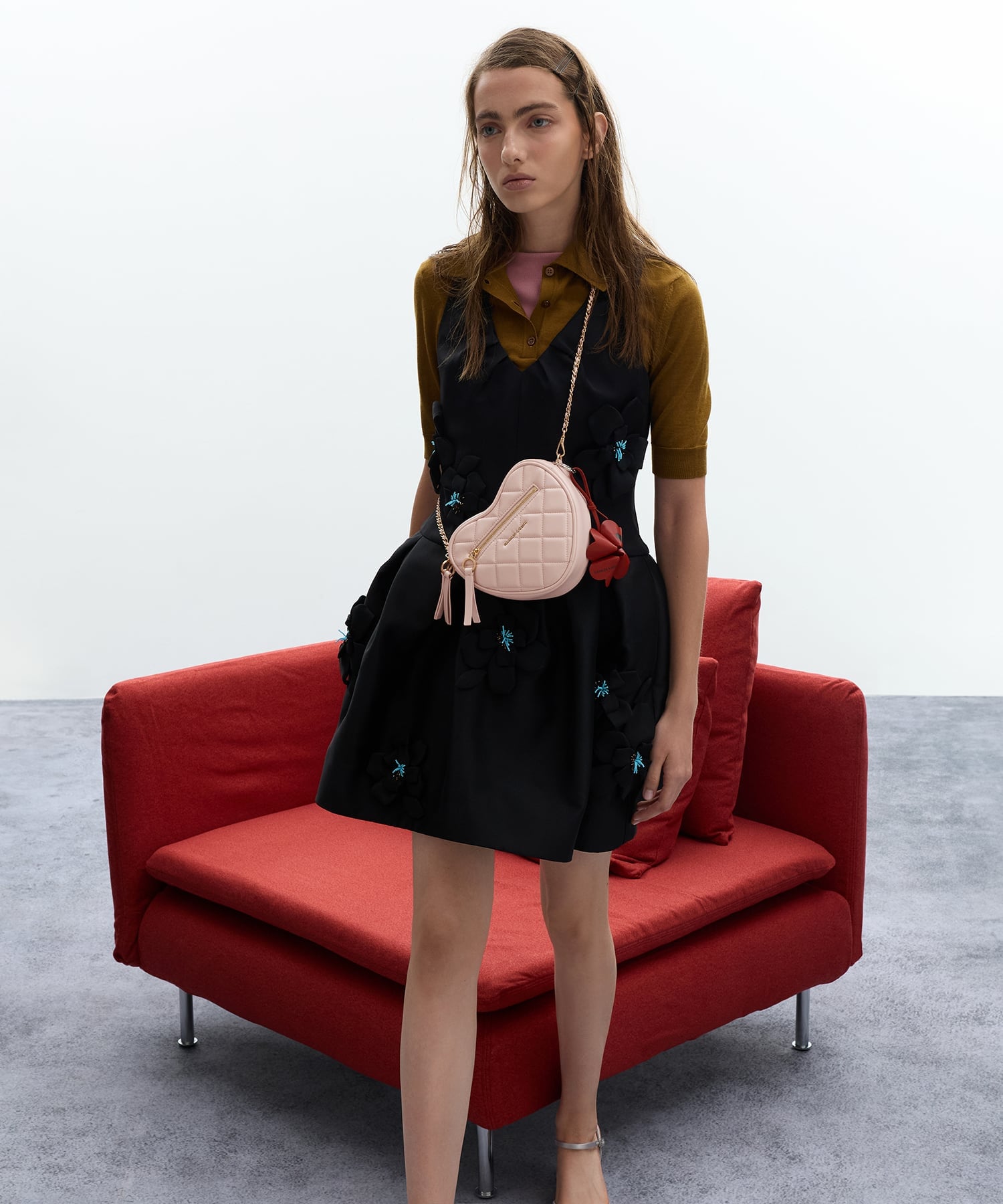 CHARLES & KEITH｜Paffuto パフート キルトハートクロスボディバッグ