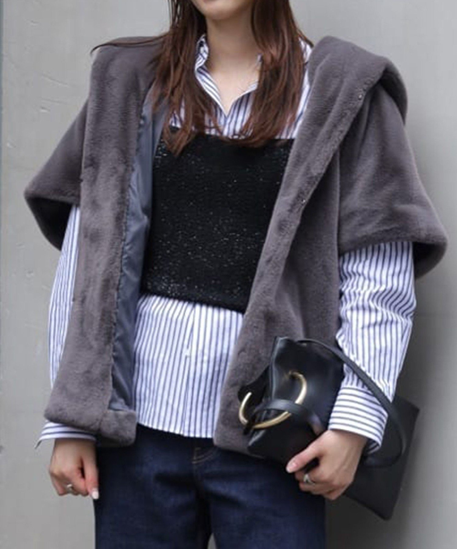 TOMORROWLAND｜スムースファー フーディーポンチョ | Rakuten Fashion