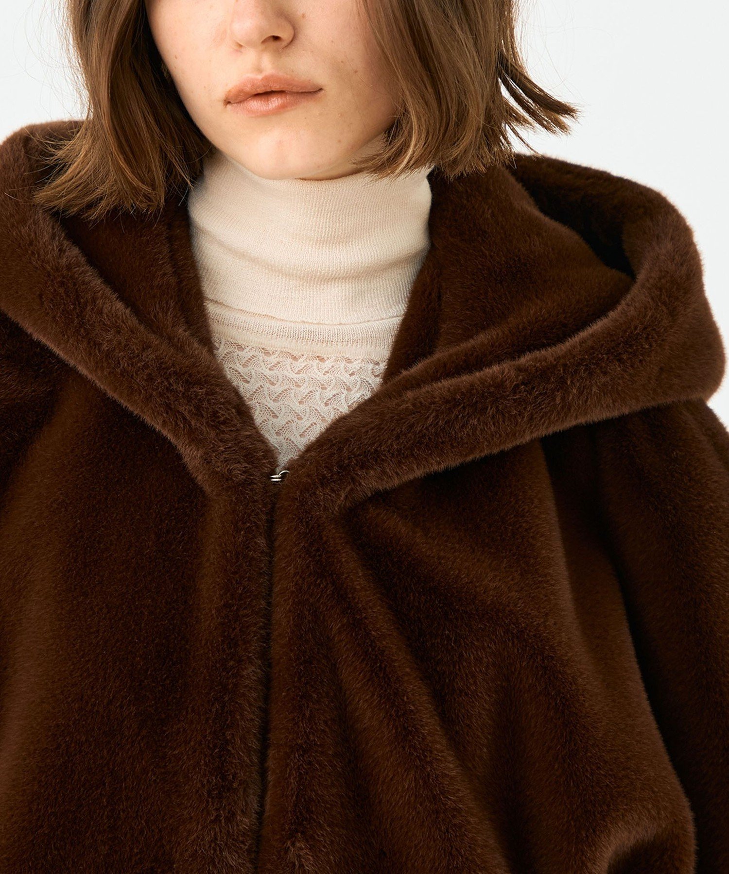 TOMORROWLAND｜スムースファー フーディーポンチョ | Rakuten Fashion