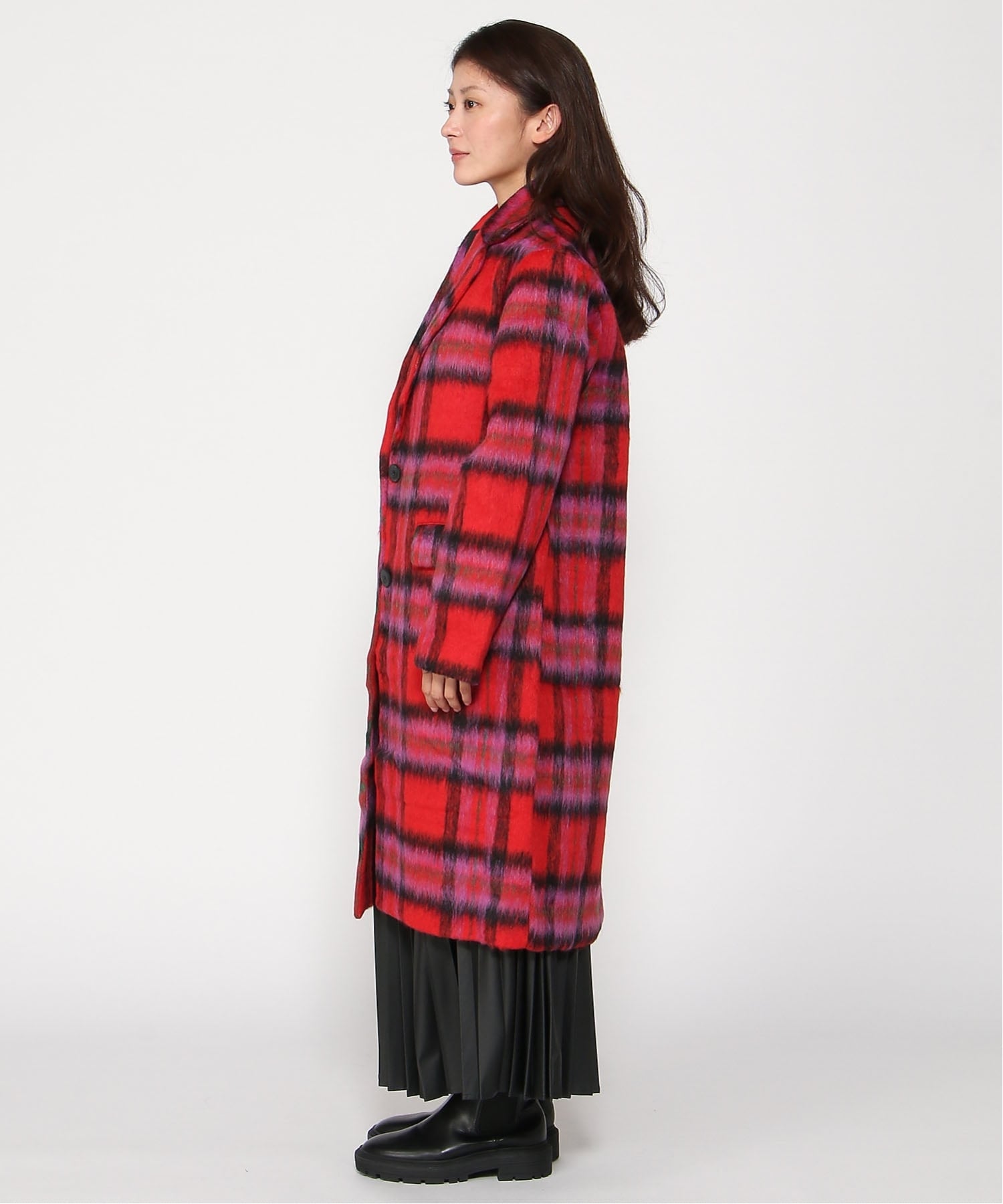 Desigual｜赤いタータンコート | Rakuten Fashion(楽天ファッション