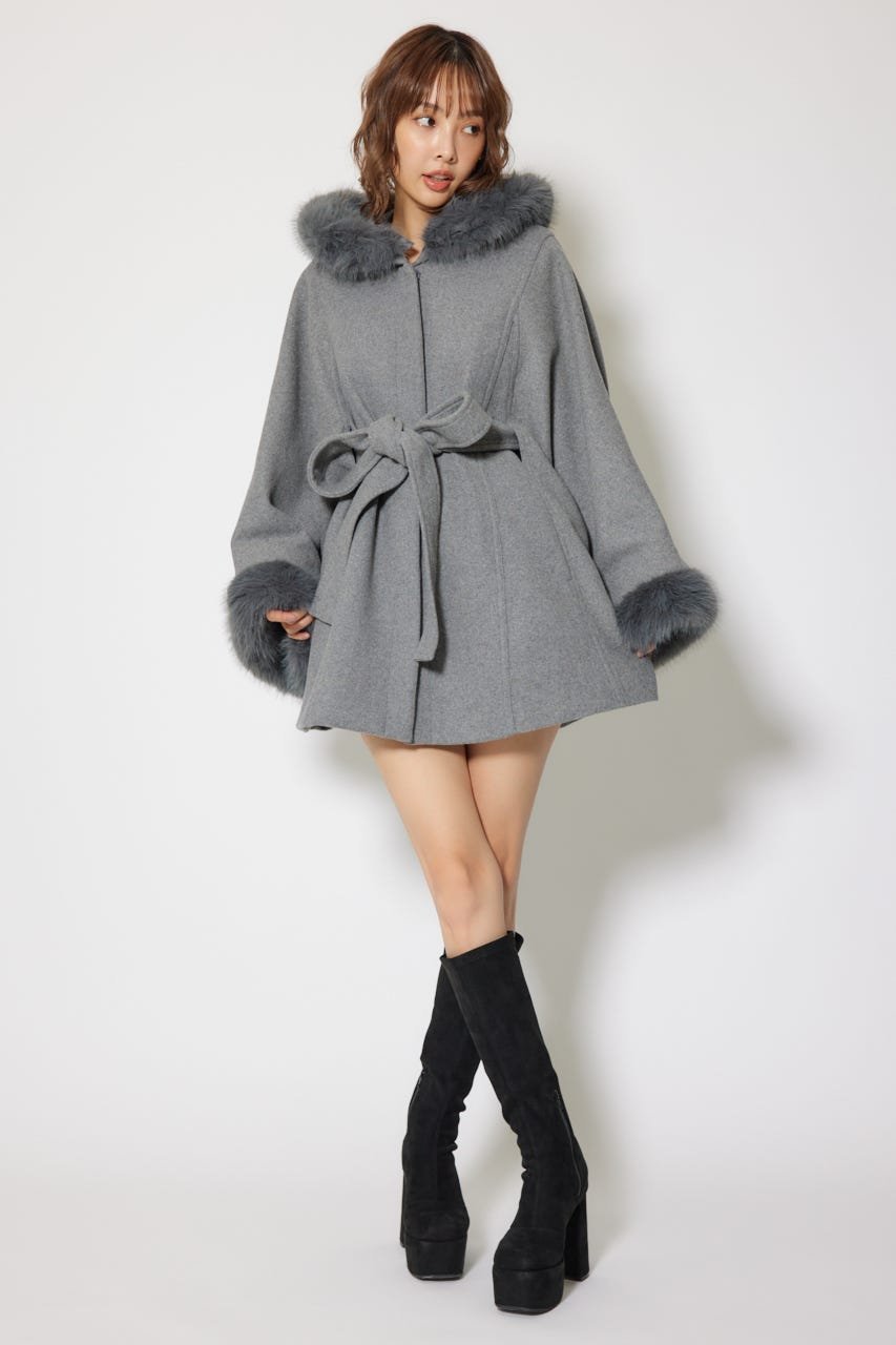 rienda｜ウールMIXフードポンチョコート | Rakuten Fashion(楽天