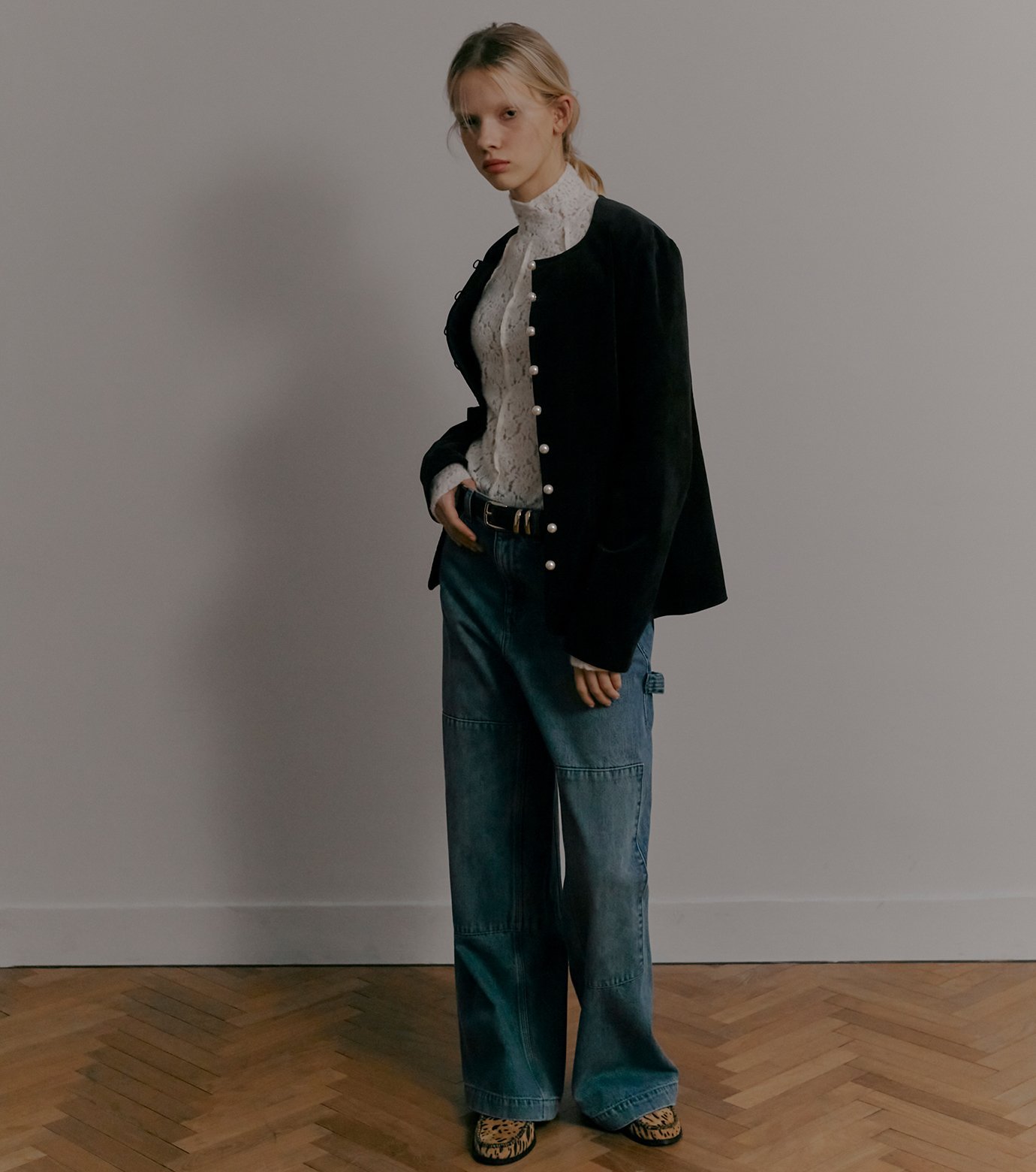 LE CIEL BLEU｜ハイネックストレットレーストップ / High Neck Stretch