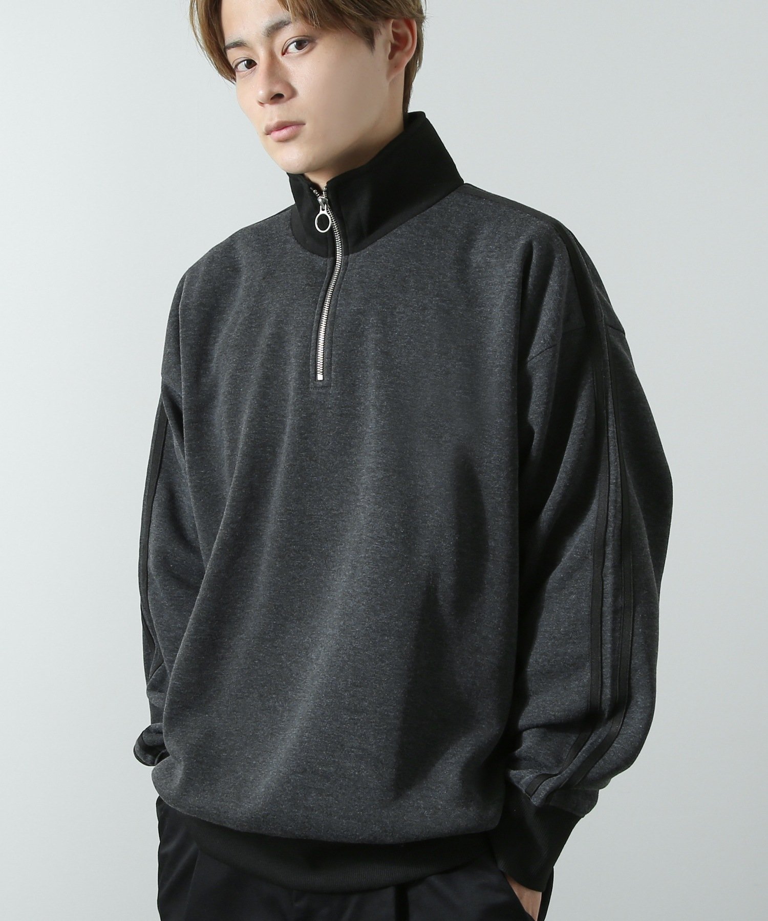 improves｜裏起毛 ライン ハーフジップ トレーナー | Rakuten Fashion