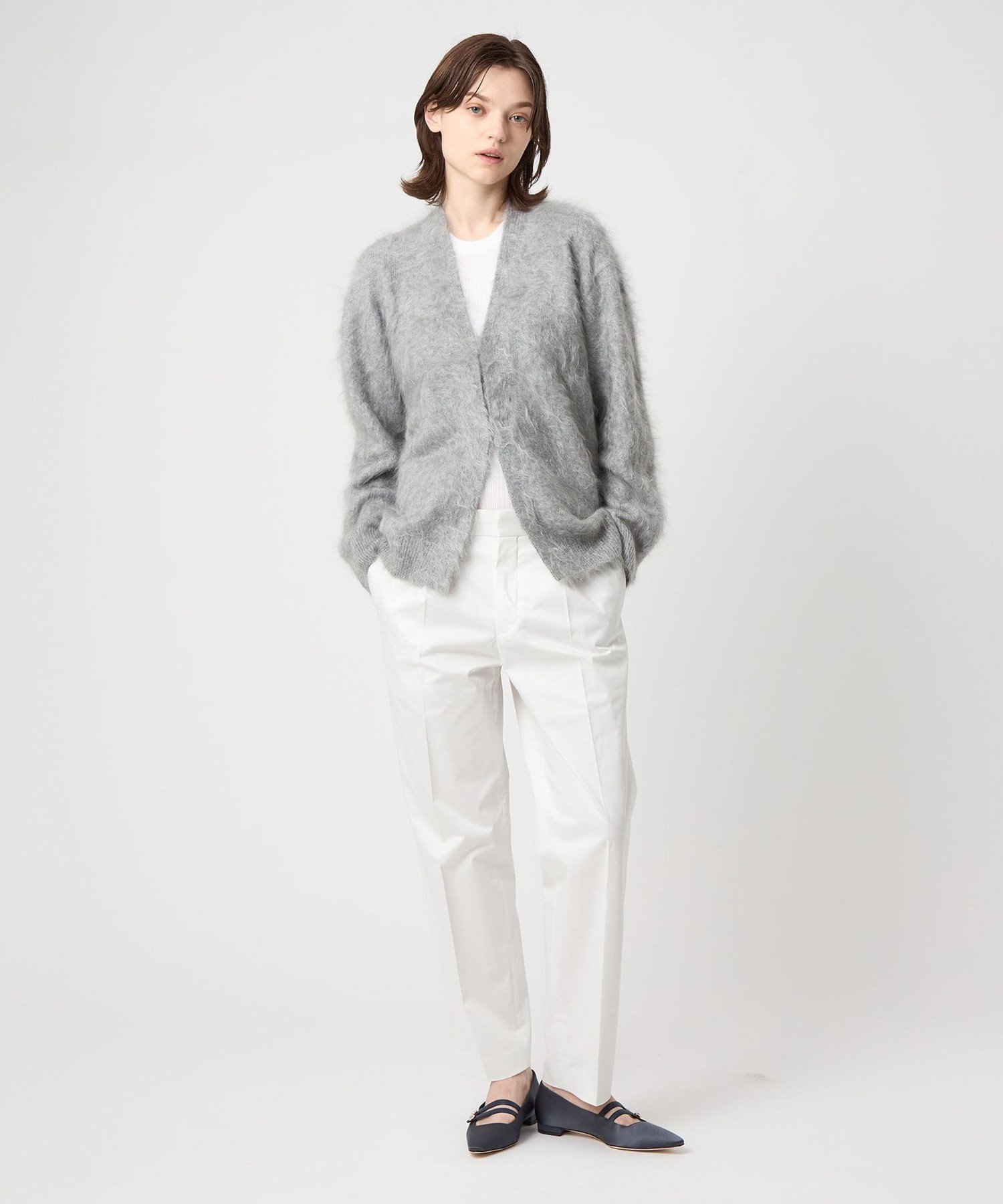 Drawer｜PRE カシミヤファーVネックカーディガン | Rakuten Fashion