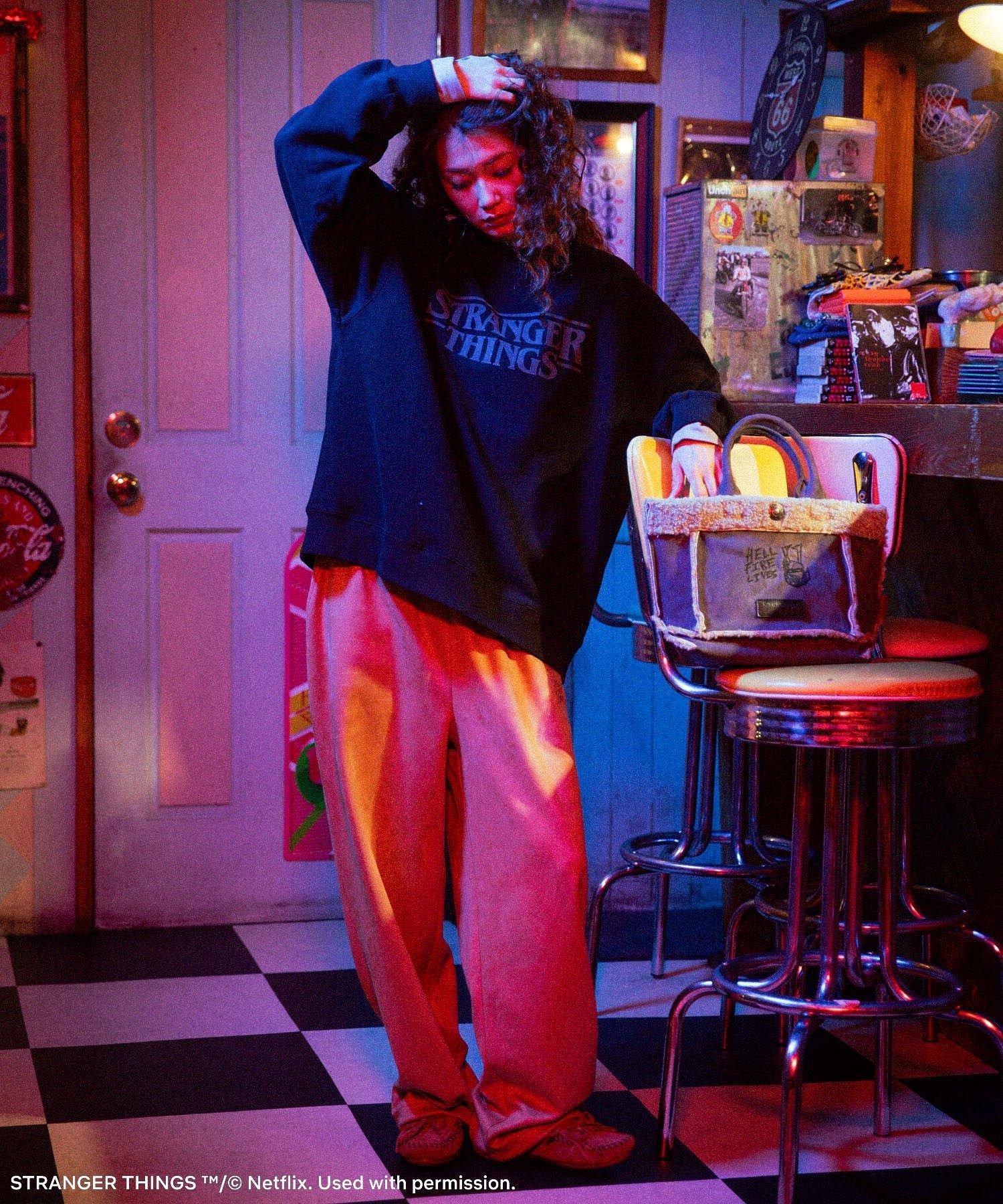 Green Parks｜□STRANGER THINGS×MINNETONKA フェイクスウェードパンツ