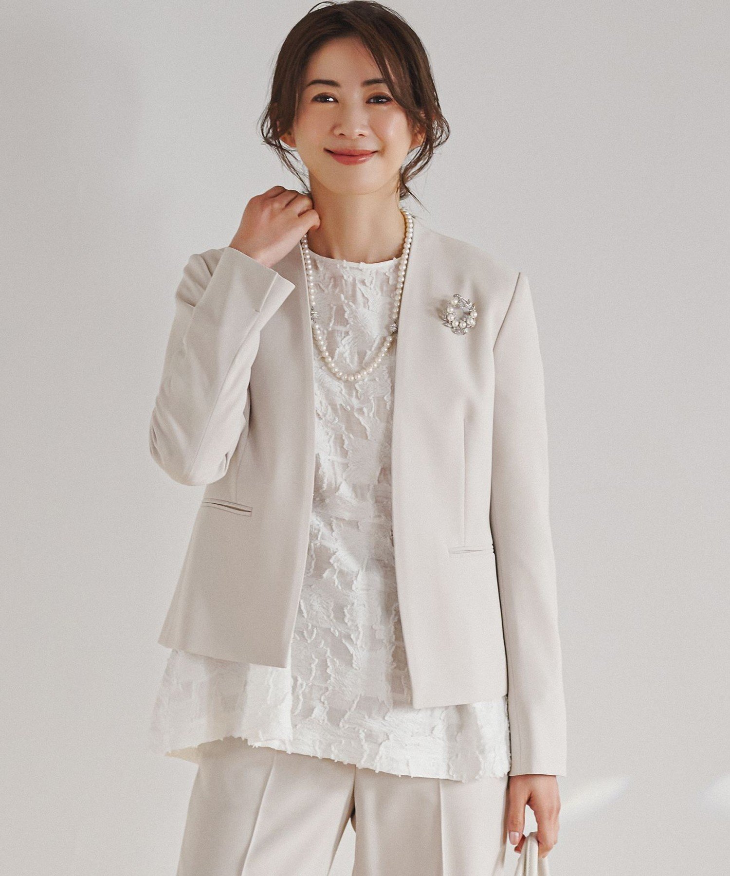 23区｜【セットアップ対応/洗える】トリアセダブルジョーゼット ノー