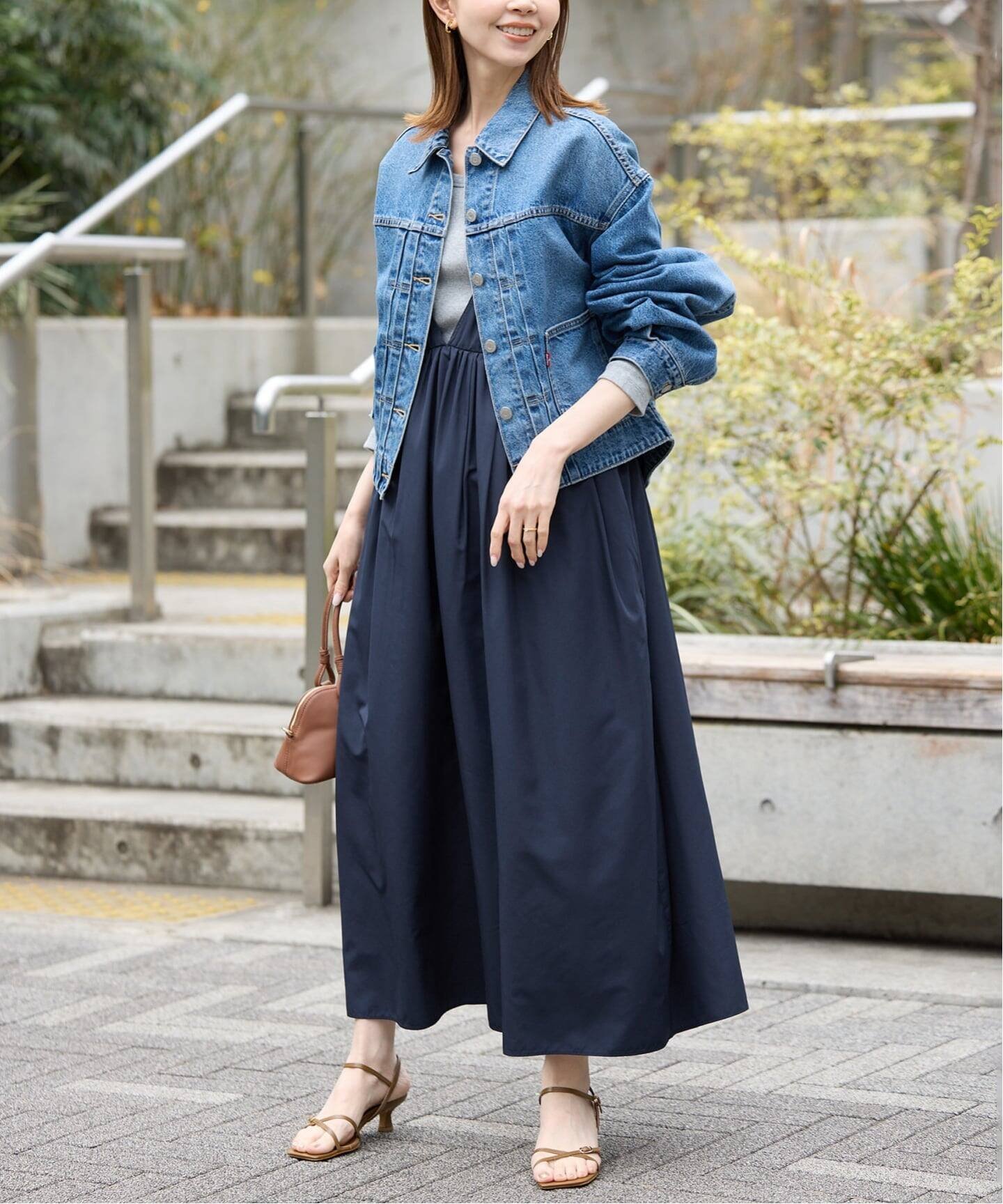 SLOBE IENA｜《WEB限定/追加3》タフタギャザーキャミワンピース