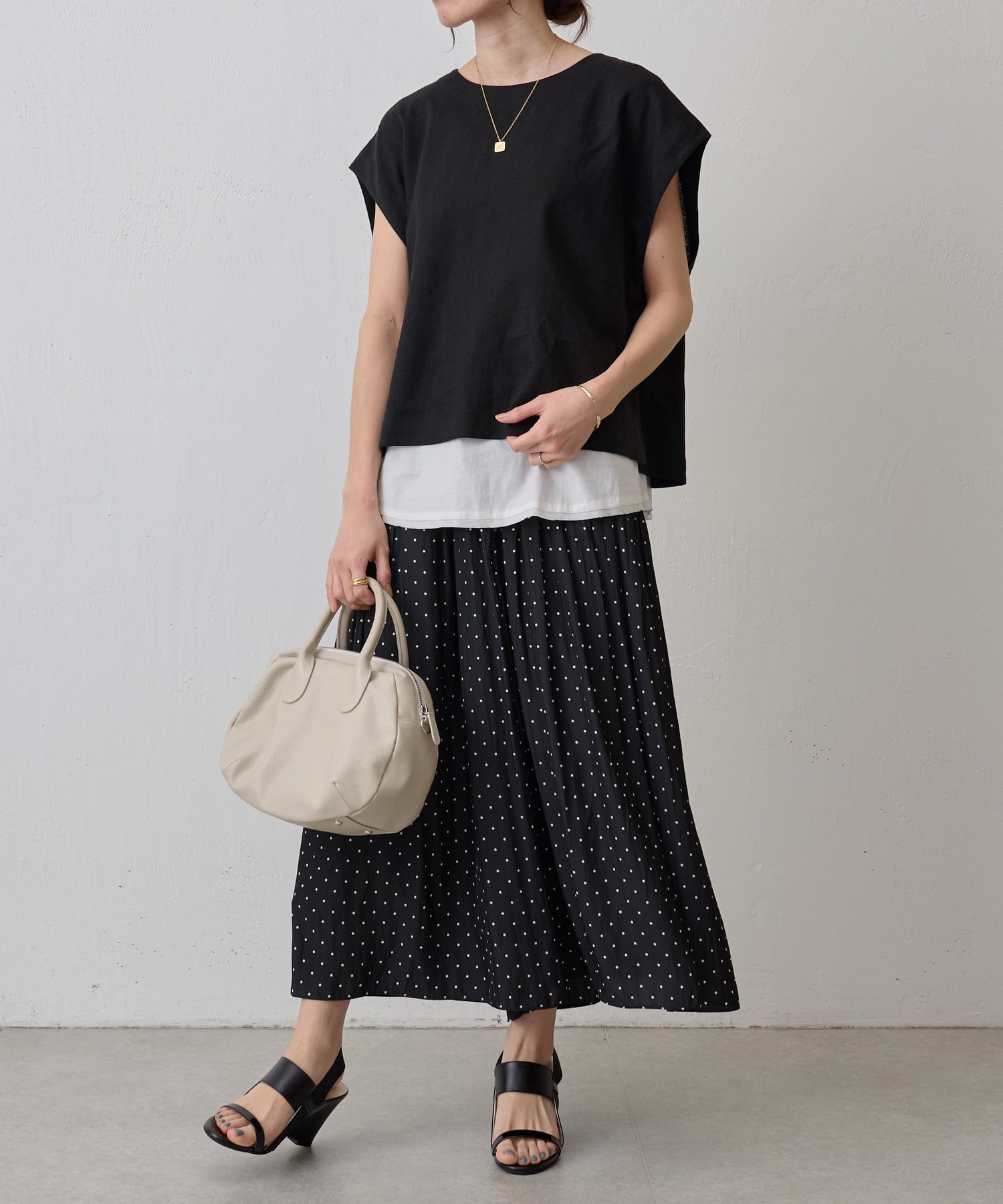 BEARDSLEY｜シワシフォンギャザーパンツ(ドット) | Rakuten Fashion