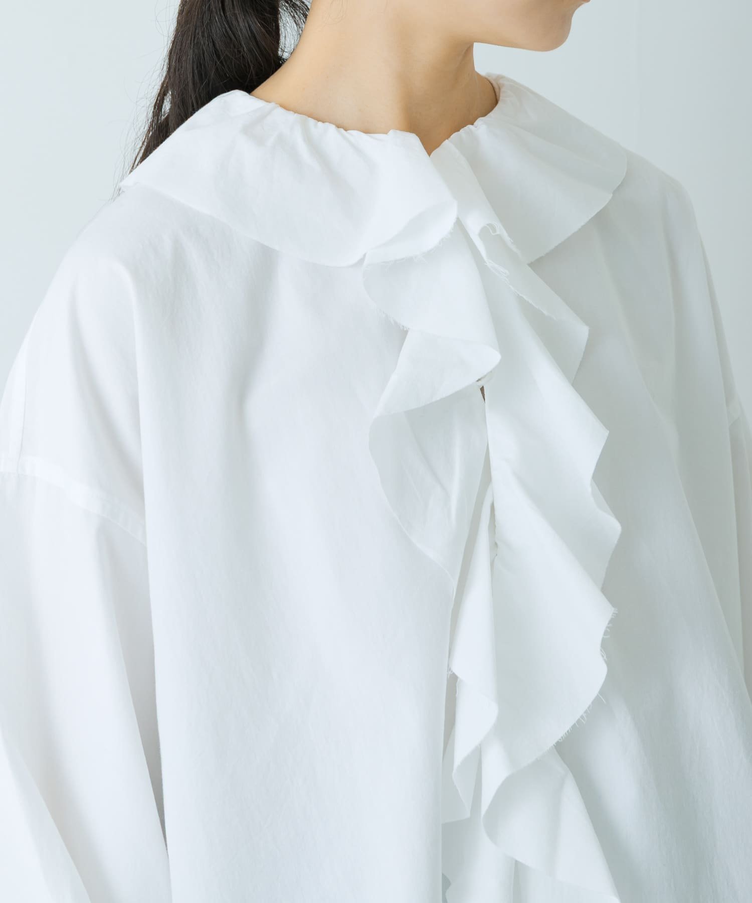 かぐれ｜コットンフリルカラーシャツ | Rakuten Fashion(楽天