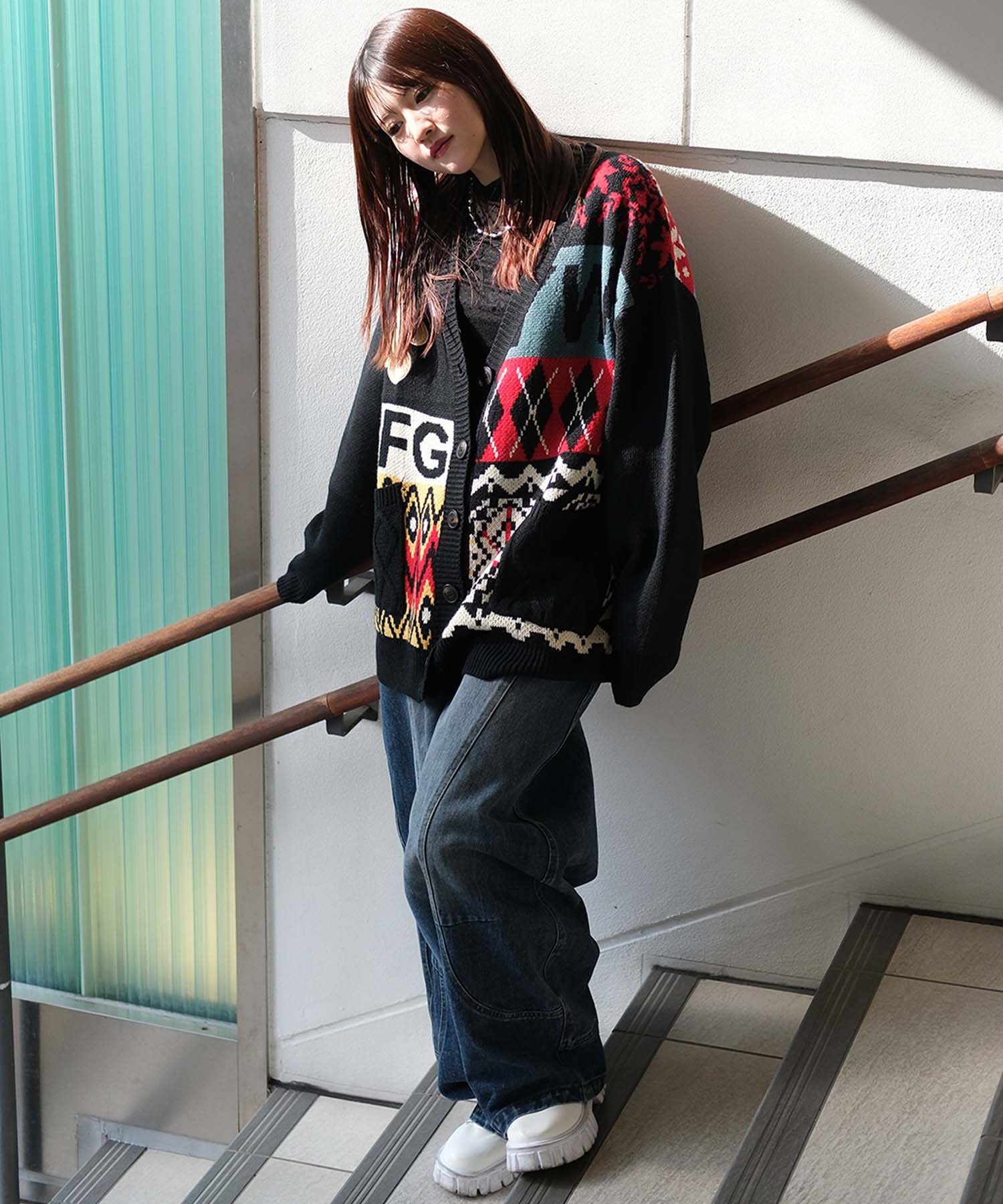 aimoha｜【HOOK】パッチワーク柄ベアイラストカーディガン | Rakuten