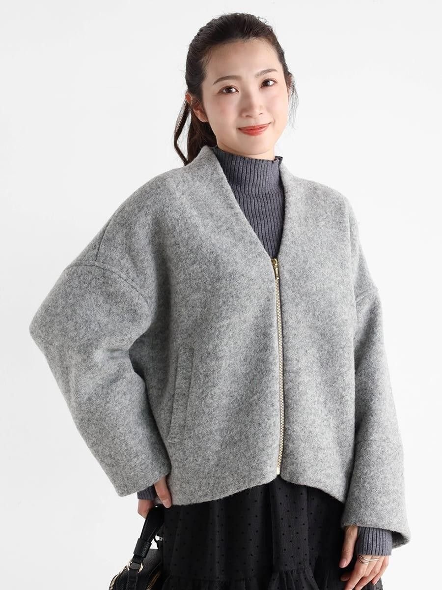 Vin｜Vネックウールブレンドショートコート | Rakuten Fashion(楽天