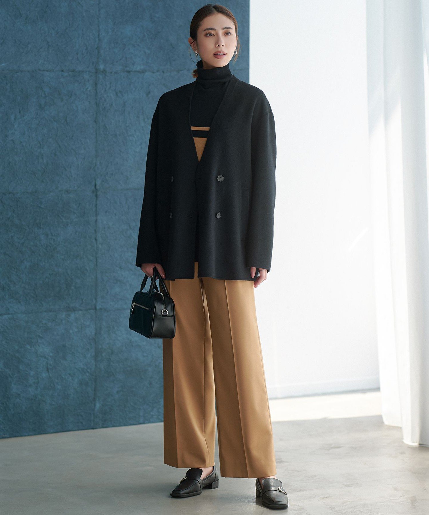 ICB｜WoolRever ノーカラーショートコート | Rakuten Fashion(楽天