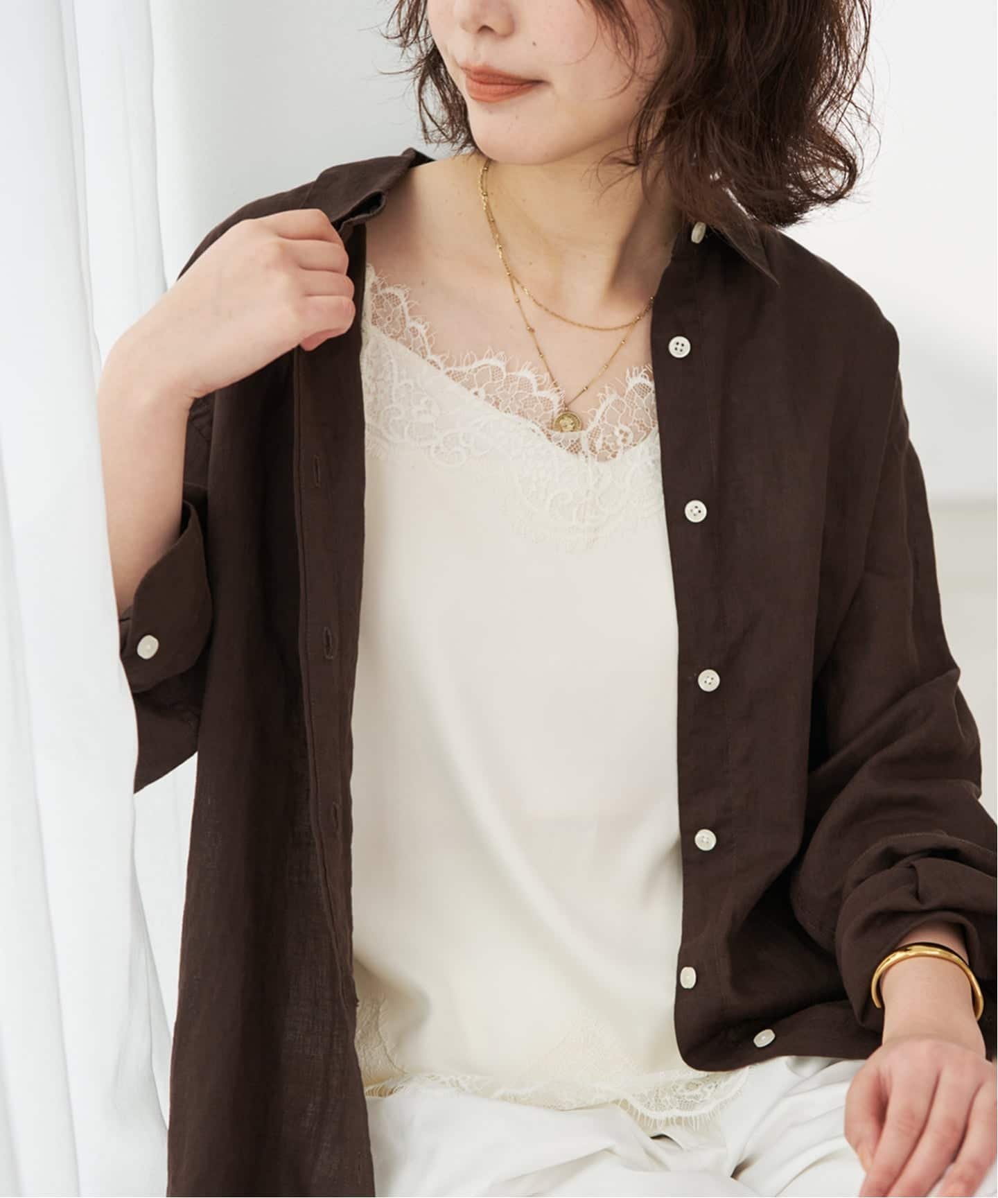 SLOBE IENA｜《追加》サテンレースキャミソール | Rakuten Fashion