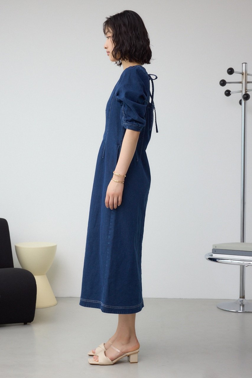 AZUL by moussy｜フロントジップ半袖デニムワンピース | Rakuten