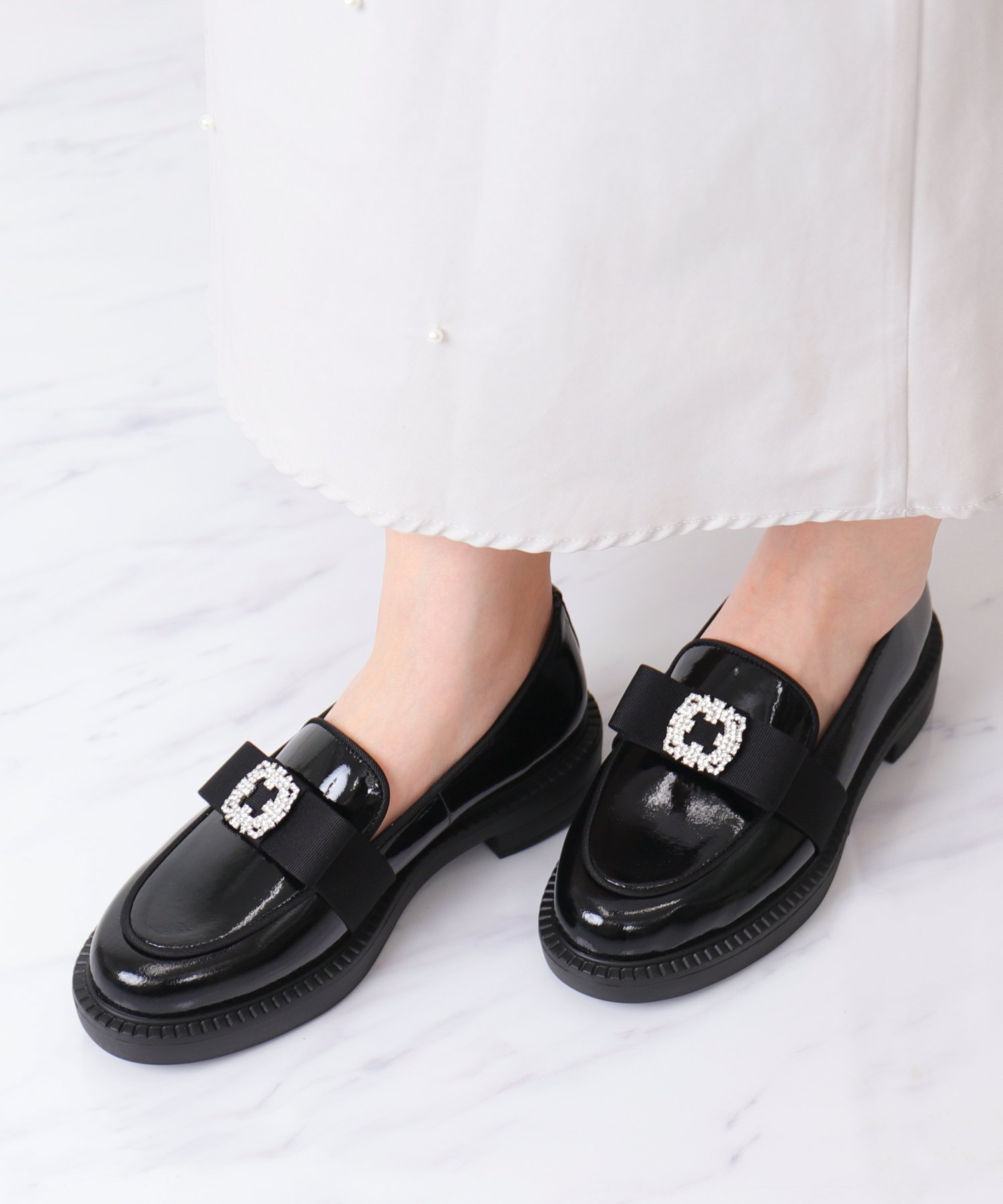 artemis by DIANA｜ビジューリボン 厚底ローファー | Rakuten Fashion