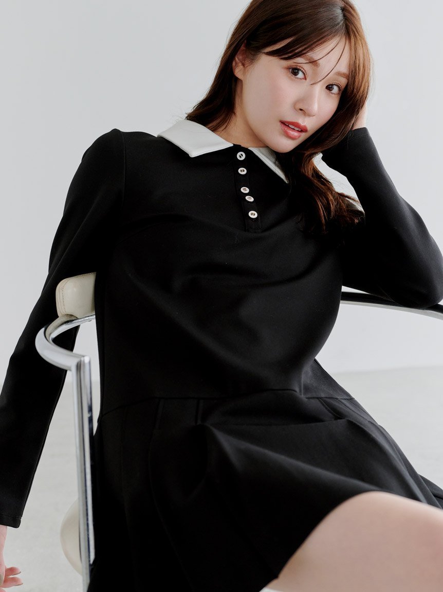 SNIDEL｜衿つきプリーツカットミニワンピース | Rakuten Fashion(楽天