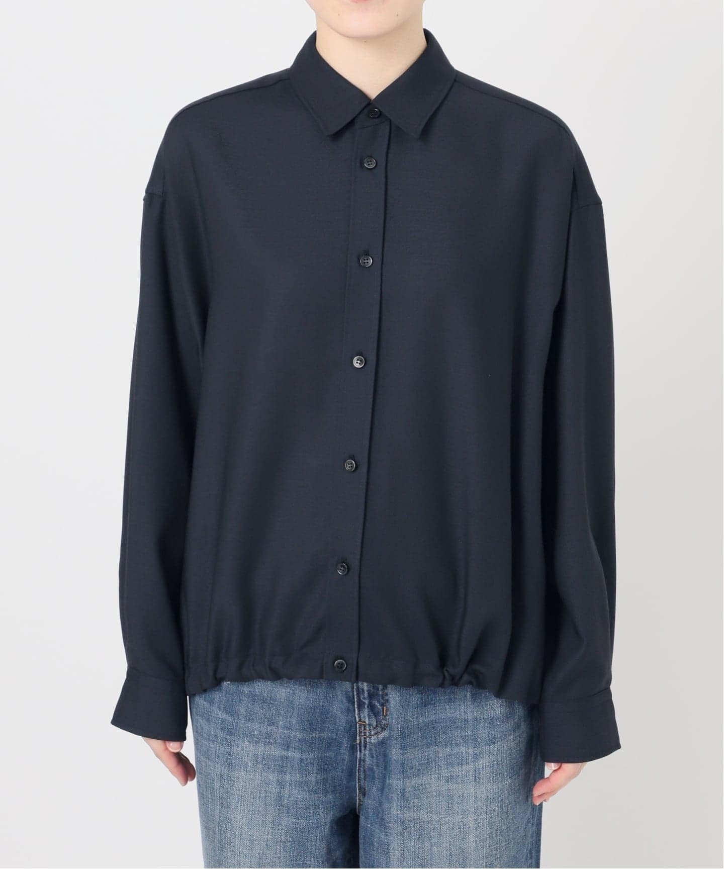 Spick & Span｜《追加》ウールライクヘムギャザーシャツ | Rakuten