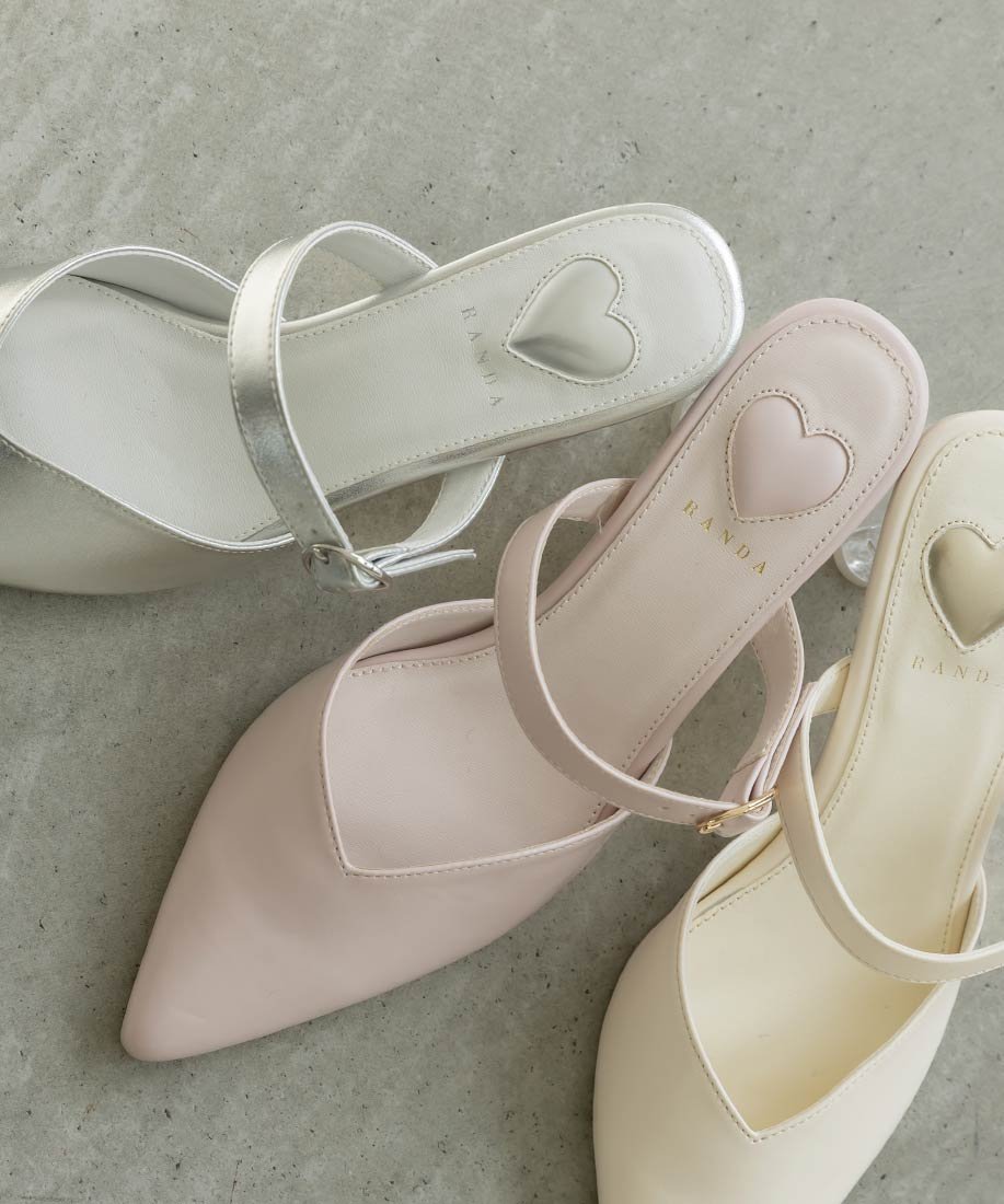 RANDA｜【HEART COLLECTION】2WAYハート刺繍リボンミュール | Rakuten