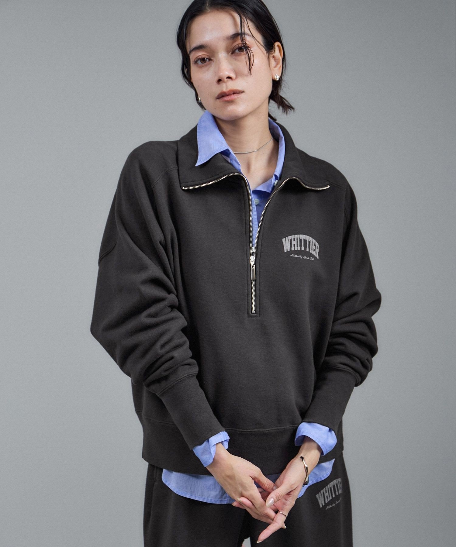 SALON adam et rope'｜【WEB限定】ビンテージライクハーフジップ