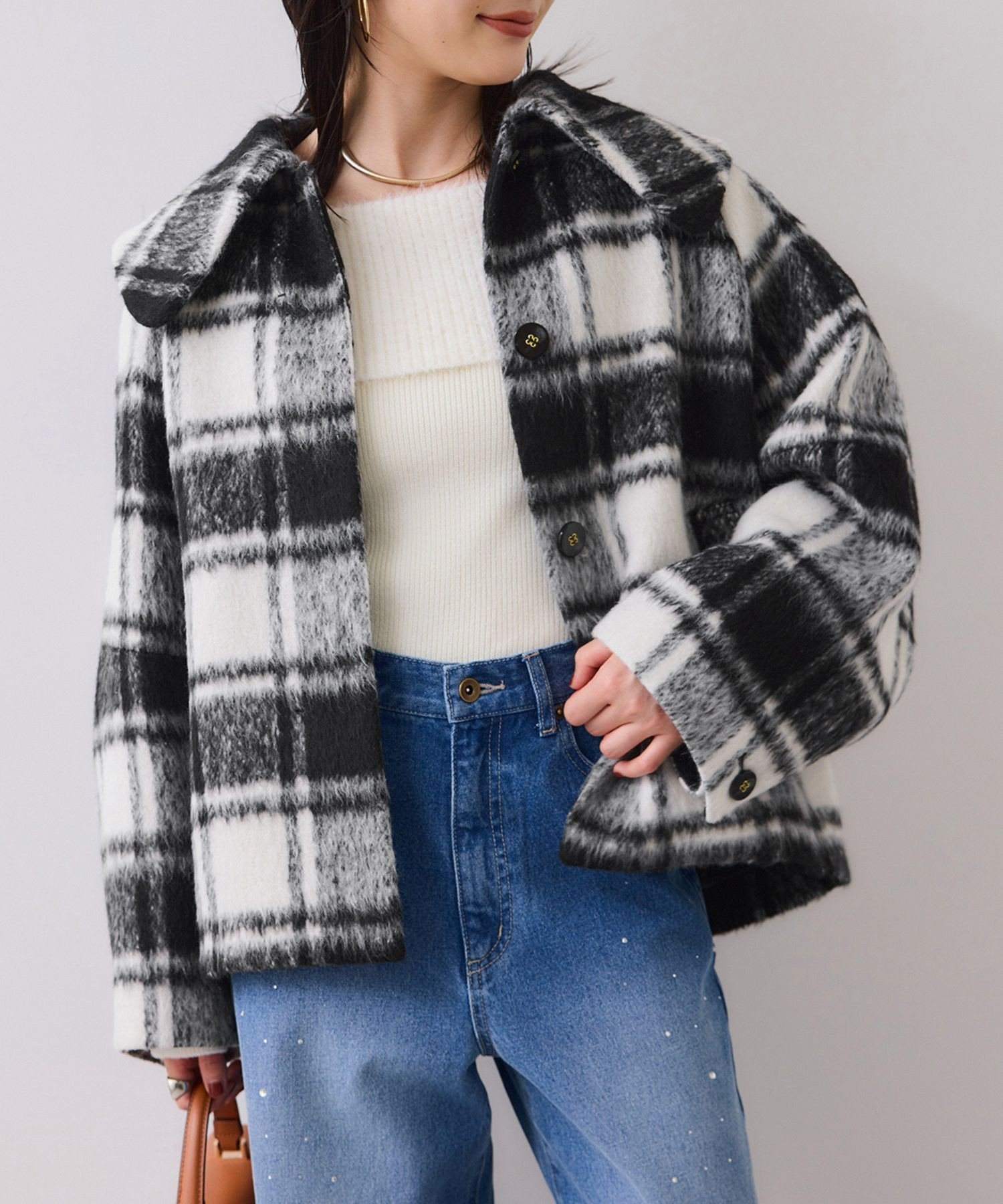 VIS｜【アウター総選挙1位】ビッグカラーモモンガシャギーショート