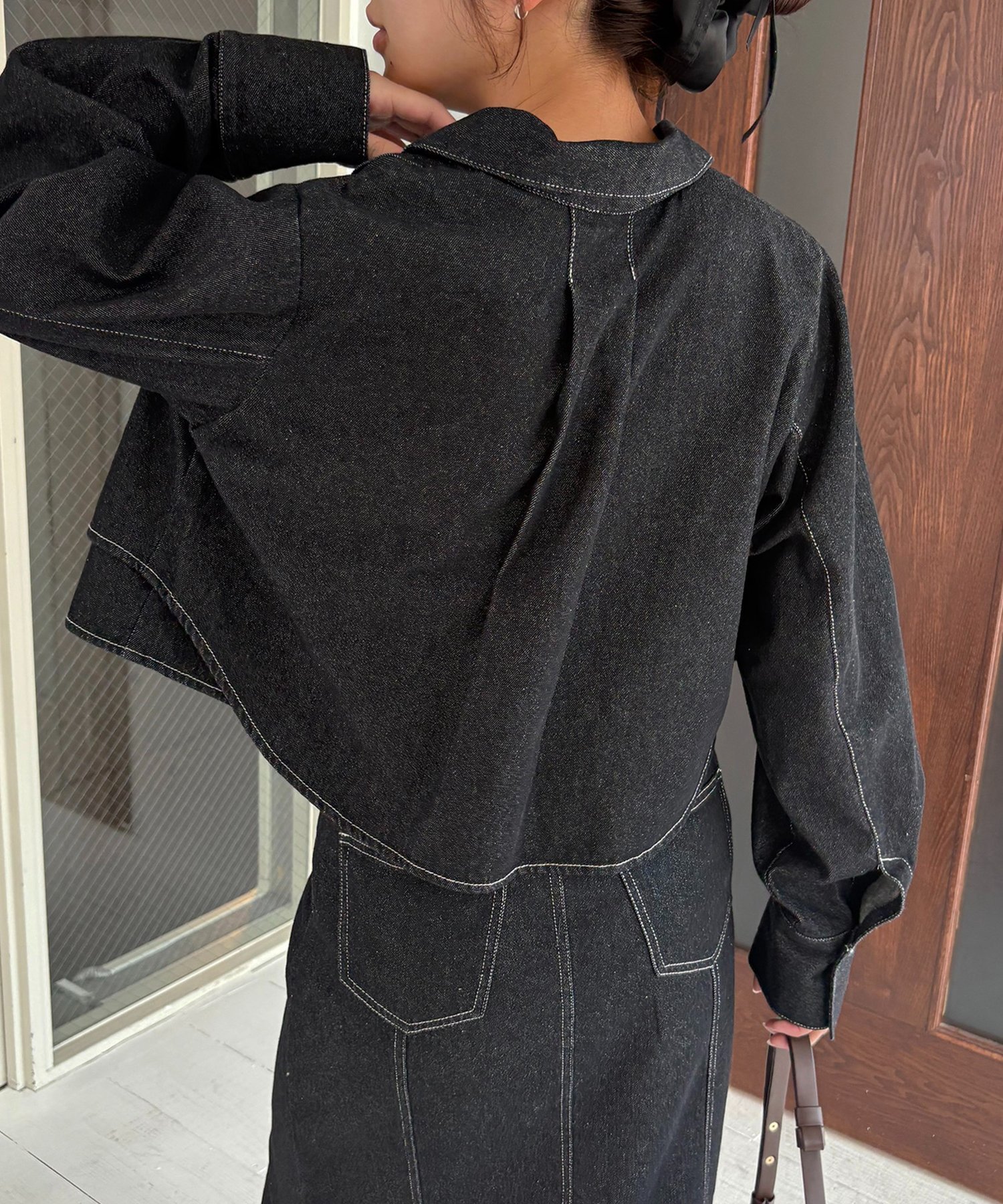 CAPRICIEUX LE'MAGE｜【セットアップ対応】コットンクロップシャツ