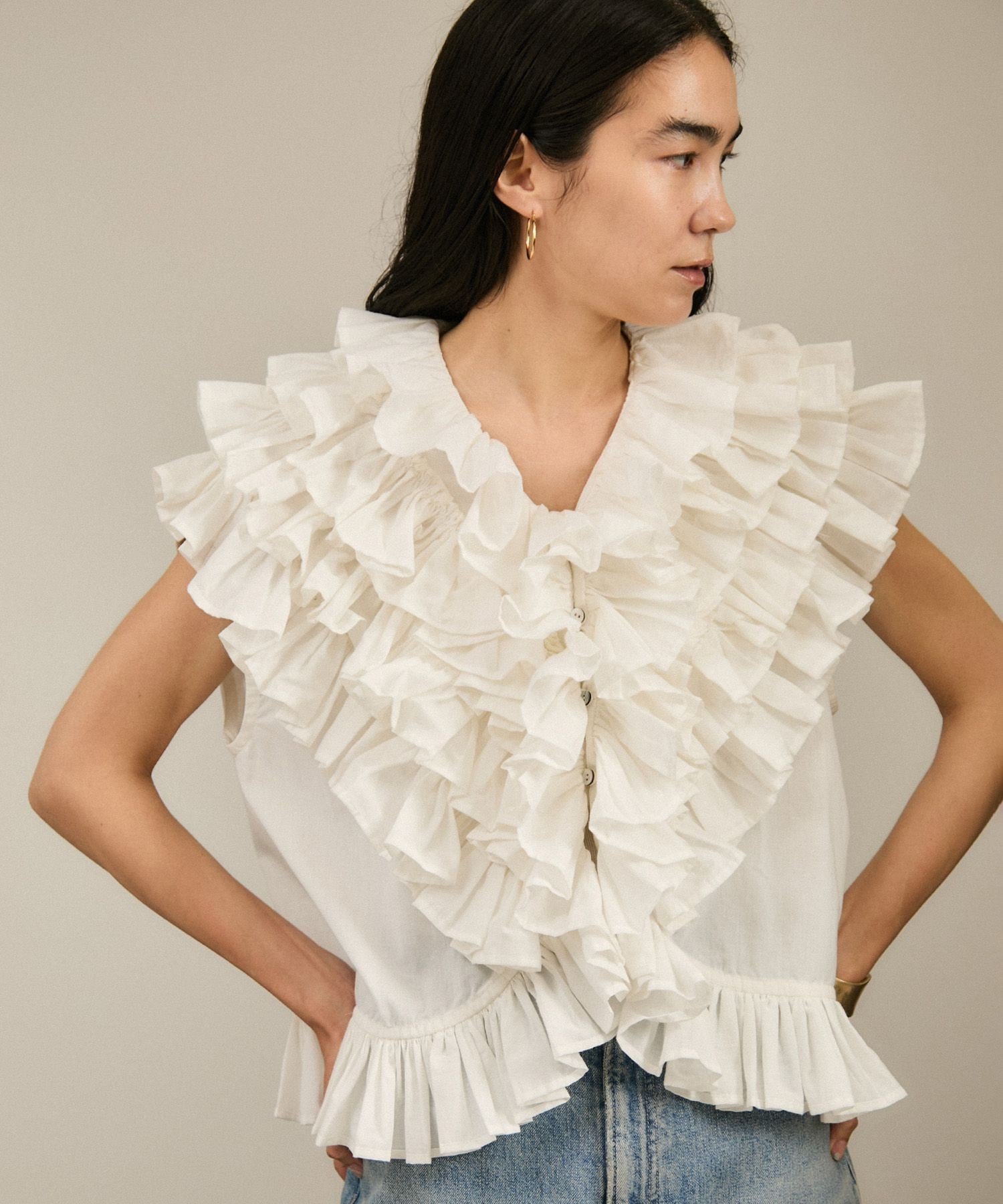 SALON adam et rope'｜【crinkle crinkle crinkle】別注フリルポンチョ