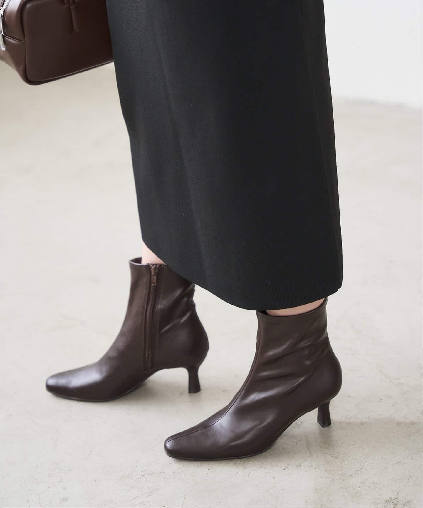 LE TALON｜《追加》6cmフレンチスクエアフィットショートブーツ