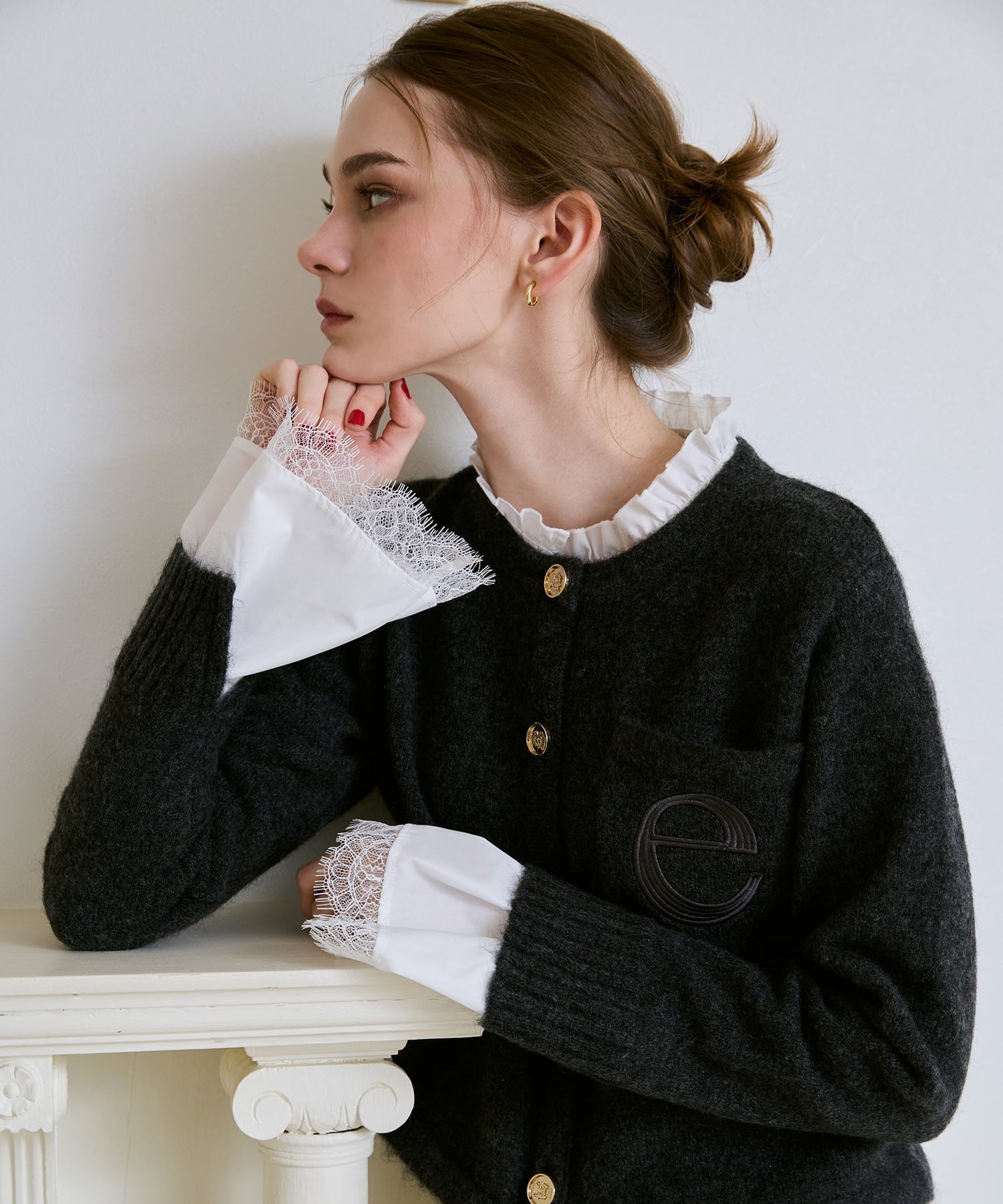 EIMY ISTOIRE｜Attachedcollrモヘアカーディガン | Rakuten Fashion