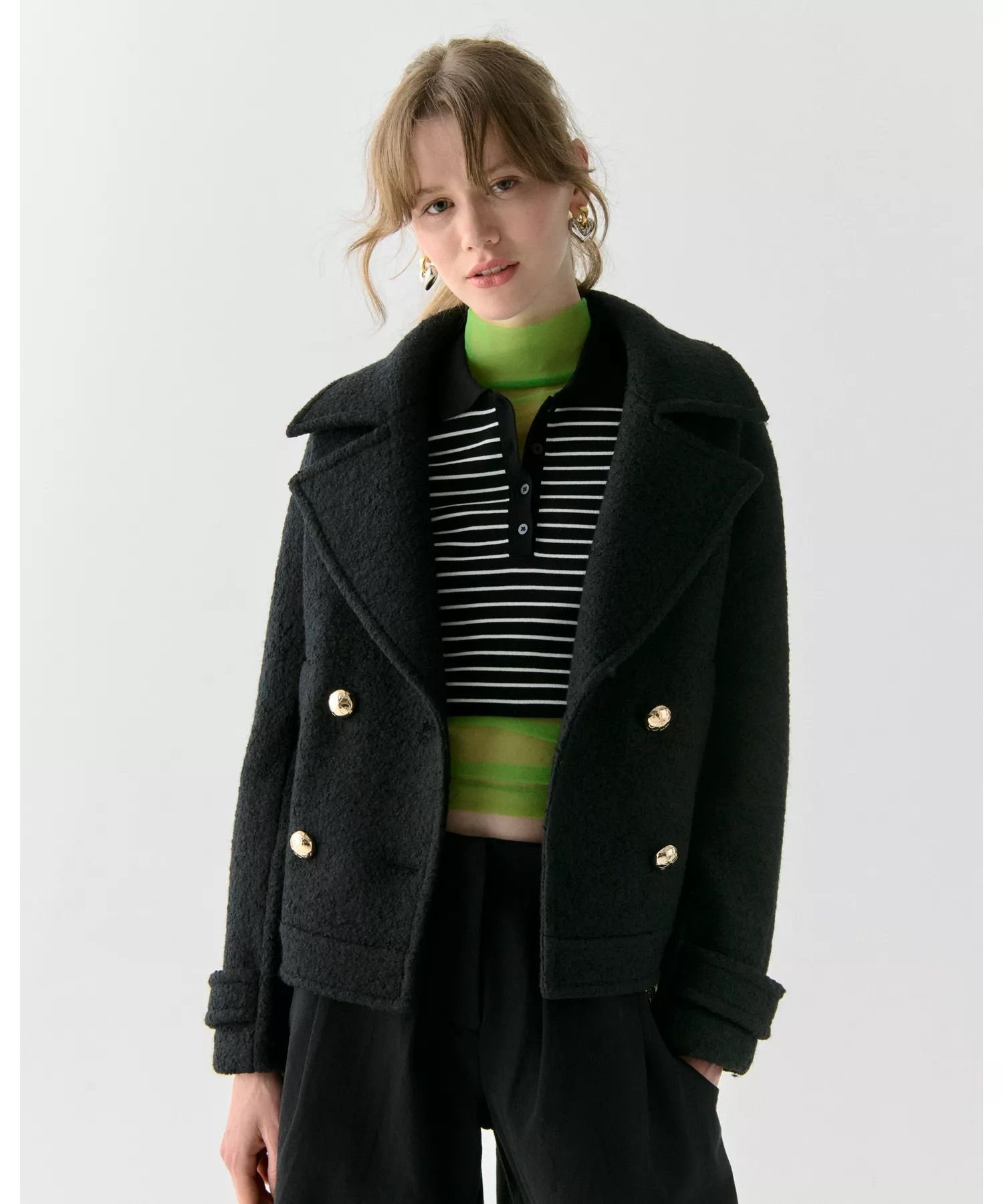 kate spade new york｜【公式】ウール クロップド ピーコート