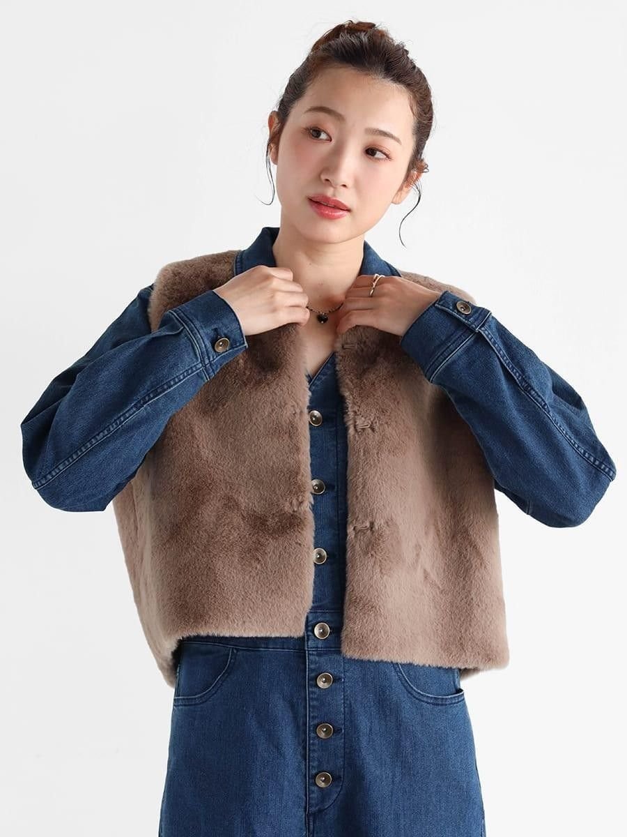 Vin｜リバーシブルフェイクファーベスト | Rakuten Fashion(楽天