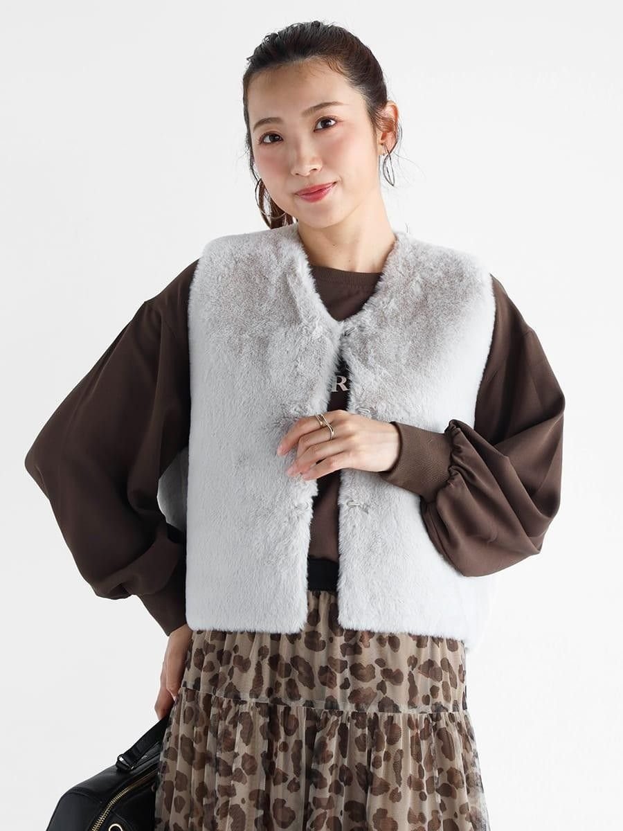 Vin｜リバーシブルフェイクファーベスト | Rakuten Fashion(楽天
