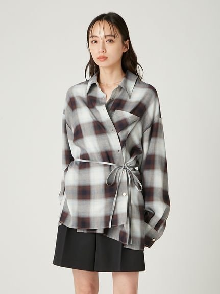 FRAY I.D｜2wayオンブレチェックシャツ | Rakuten Fashion(楽天
