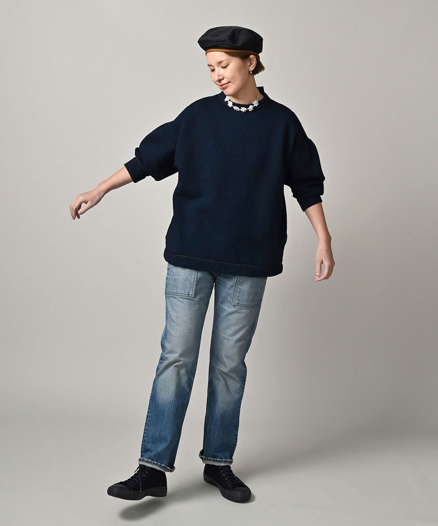 45R｜裏毛のチュニック(インディゴ) | Rakuten Fashion(楽天