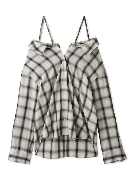 FRAY I.D｜オンブレラメチェックアシメシャツ | Rakuten Fashion(楽天