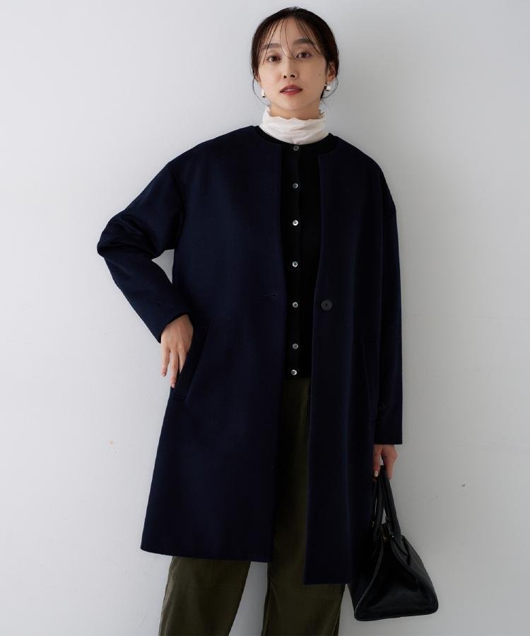 UNTITLED｜【ゆったり/軽やか】カシミヤ混ノーカラーコート | Rakuten
