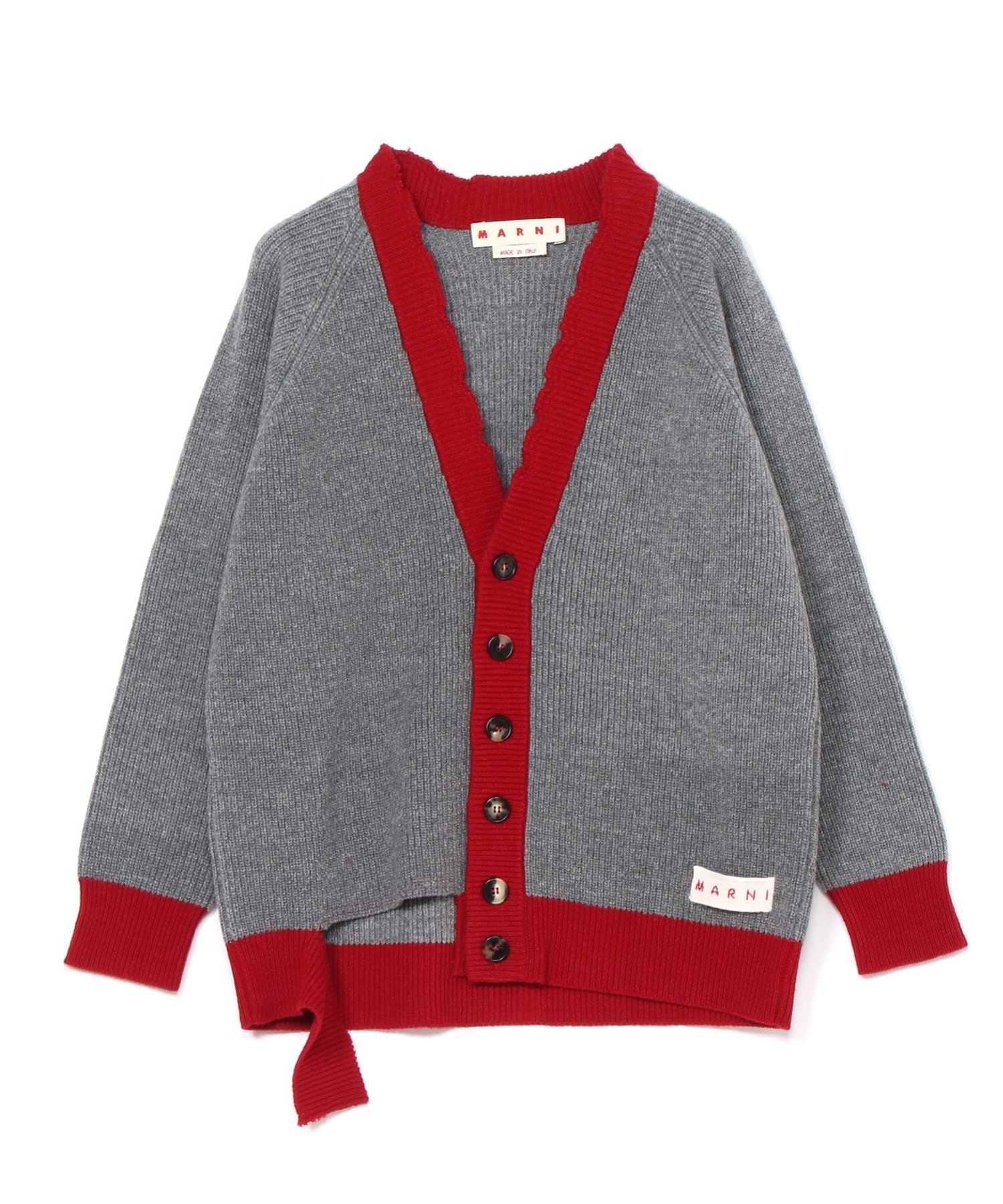 MARNI(マルニ)｜ウールコットン ブロークンニットカーディガン