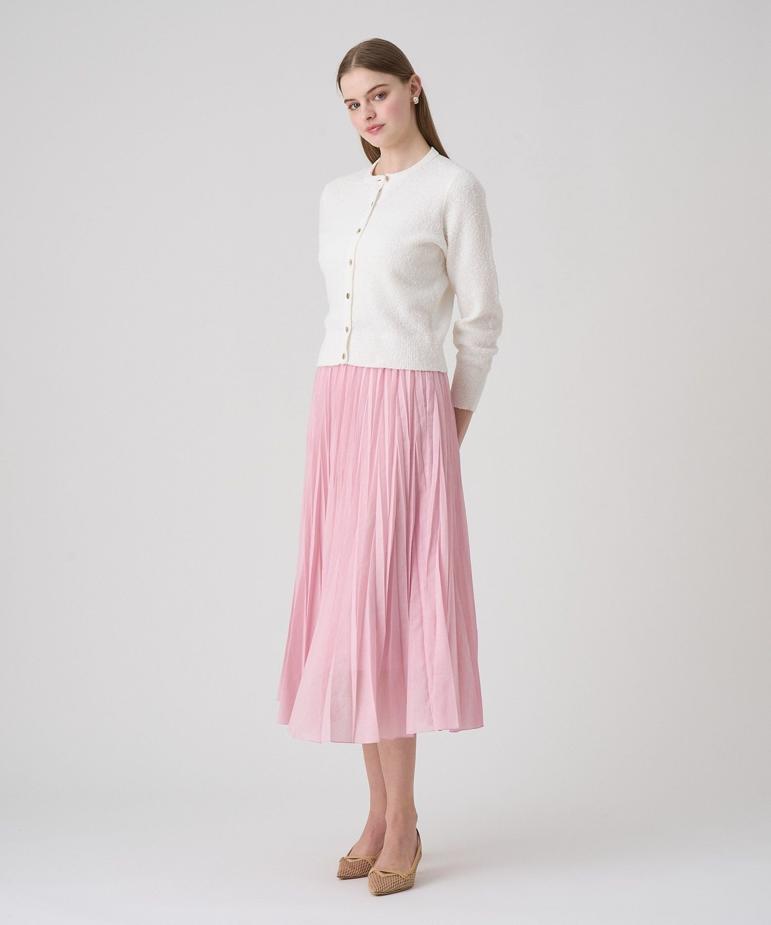 ANAYI｜ネップスムースクルーネックカーディガン | Rakuten Fashion